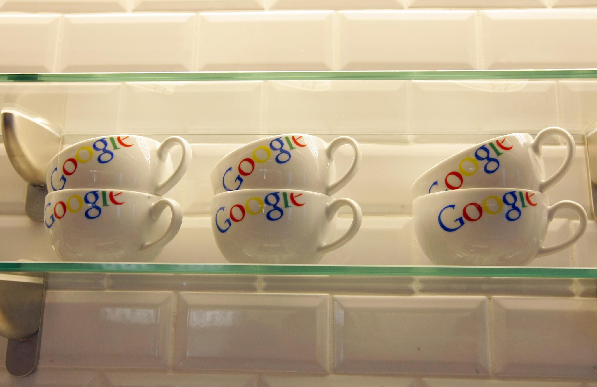 Google bowls are seen in the new headquarters of Google France before its official inauguration