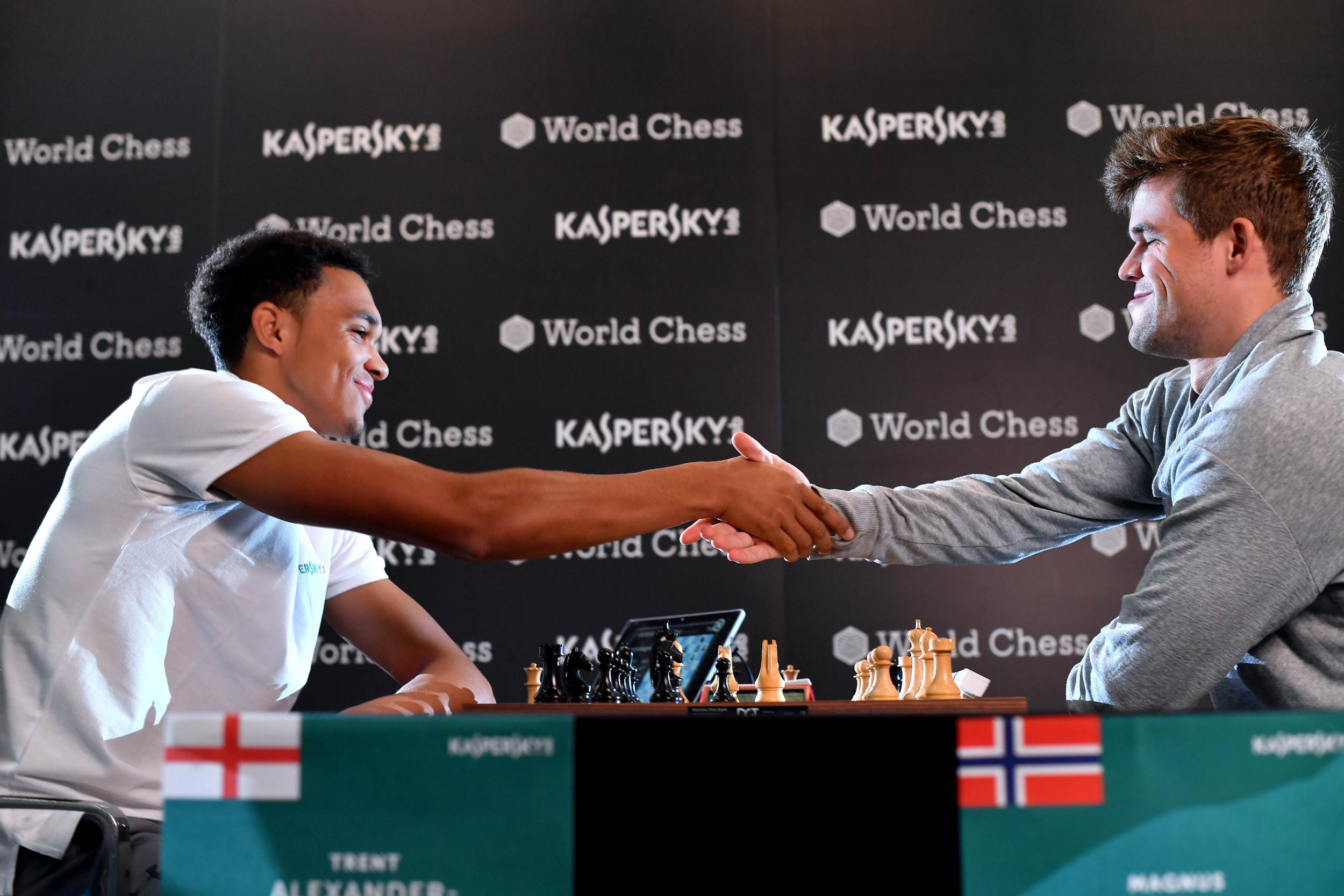 Trent Alexander-Arnold was soundly beaten by Magnus Carlsen