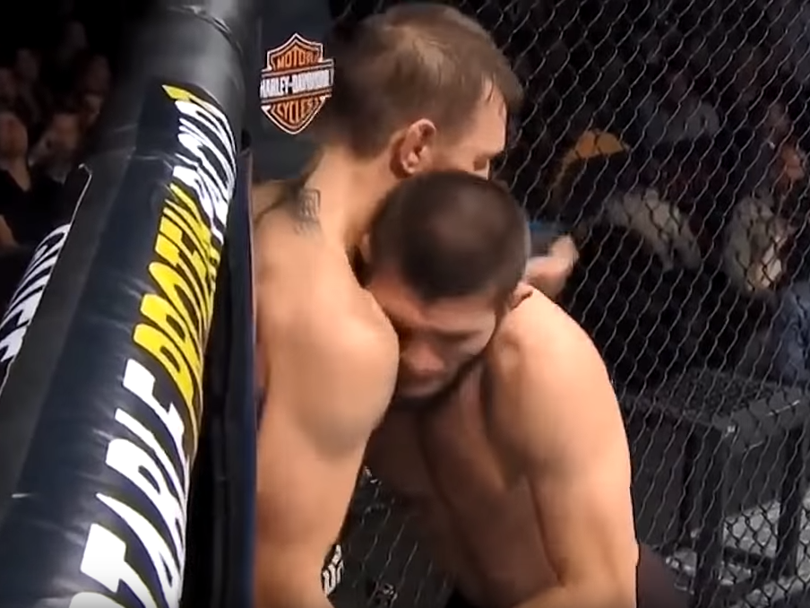 McGregor appeared to talk to Khabib mid-fight