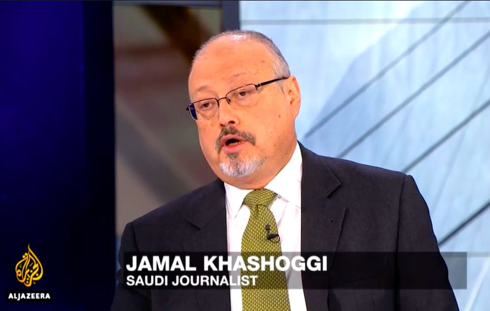 Jamal Khashoggi on Al Jazeera earlier this year – the channel is owned by Saudi Arabia’s rival Qatar