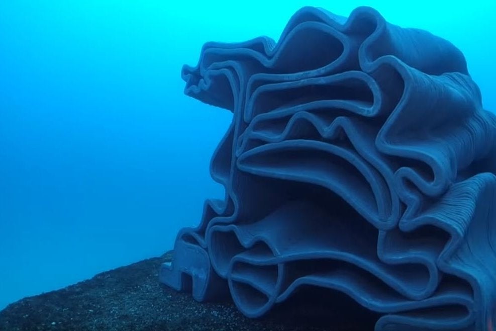 The artificial reefs are deployed by small boats and pieced together by divers (YouTube/Seaboost)