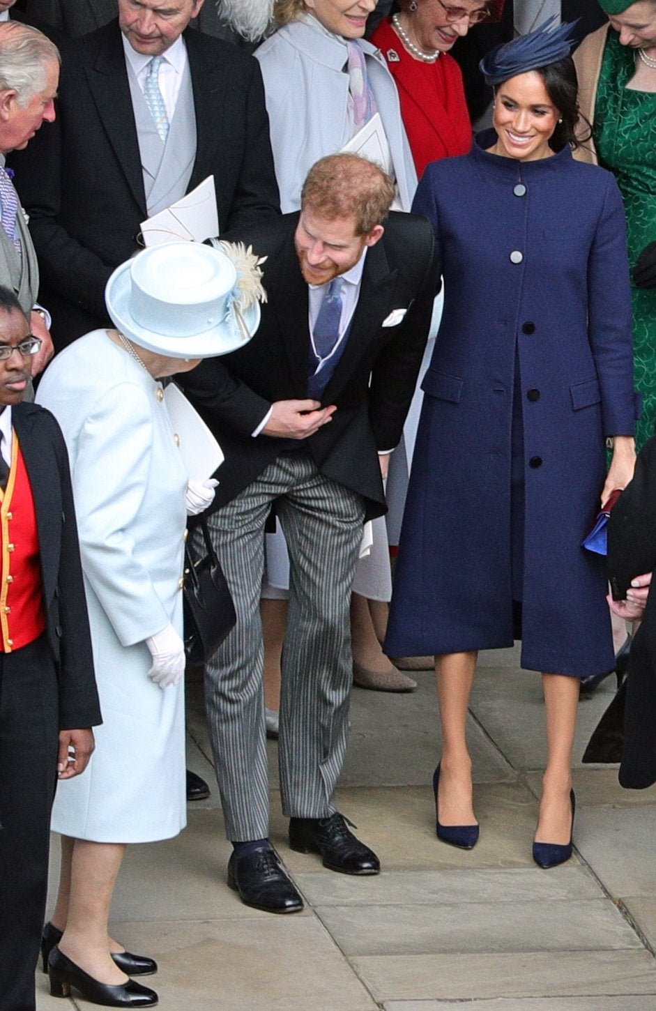 The Duchess of Sussex with Prince Harry and the Queen