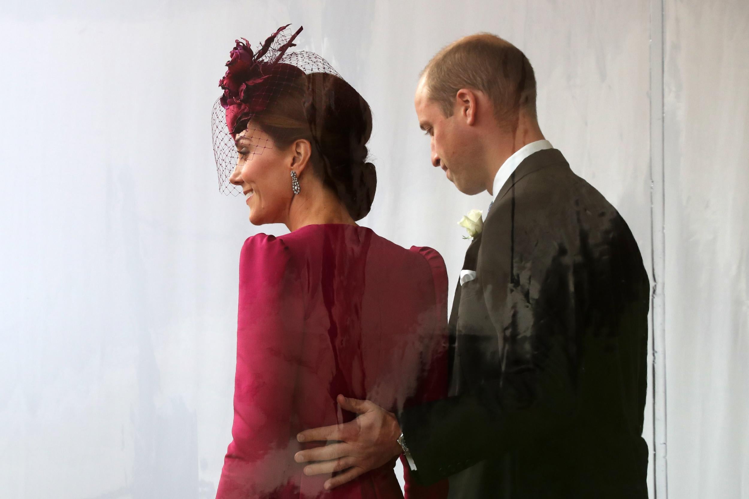 The pair displayed affection at the royal wedding (Getty)