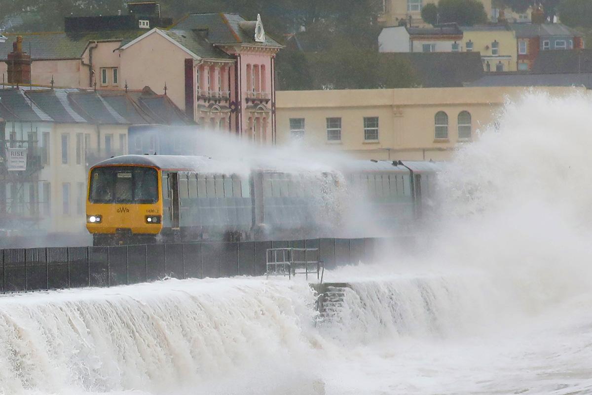 Torrential downpours caused travel chaos across the country, including Dawlish in Devon (Wenn)