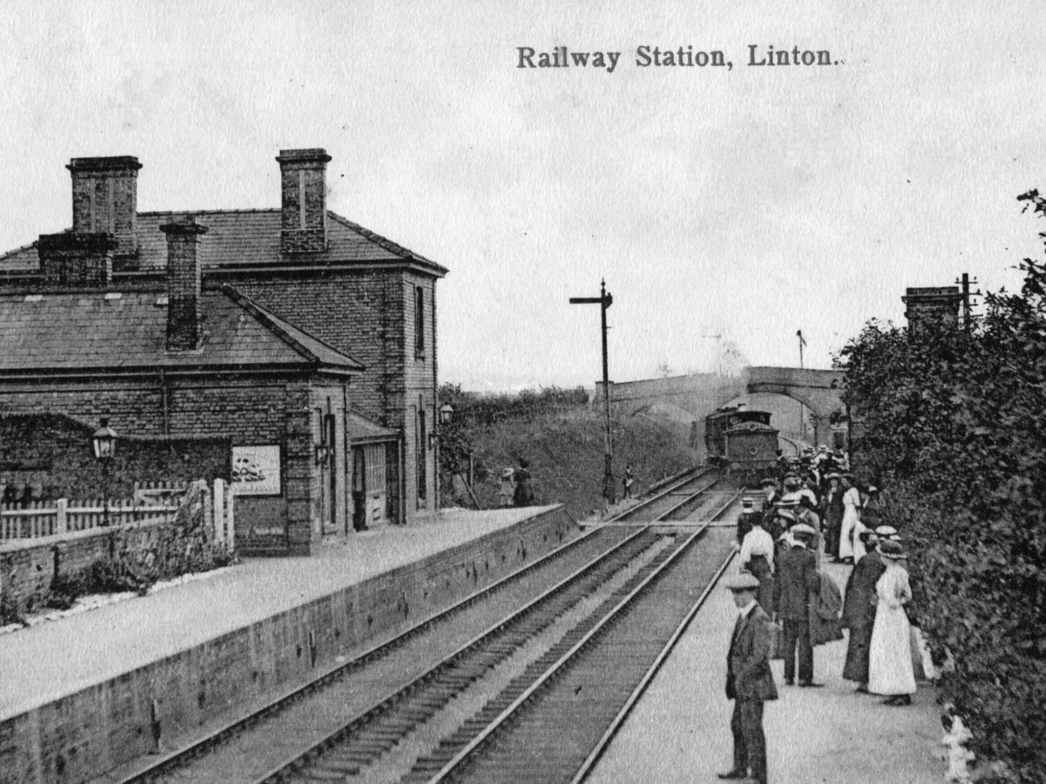 Linton station in the early 20th century; it was closed in 1967