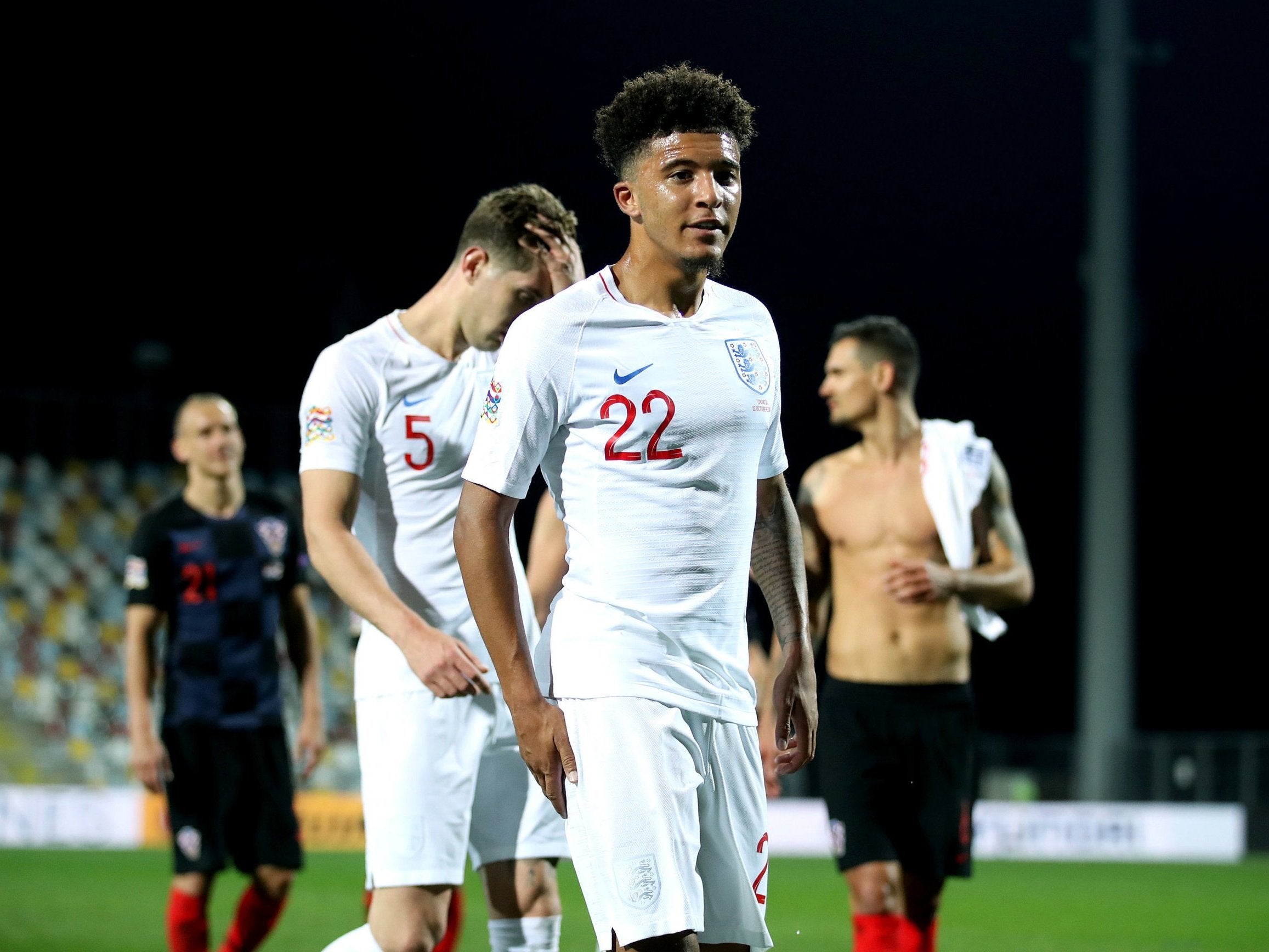 Jadon Sancho made his England debut against Croatia on Friday night