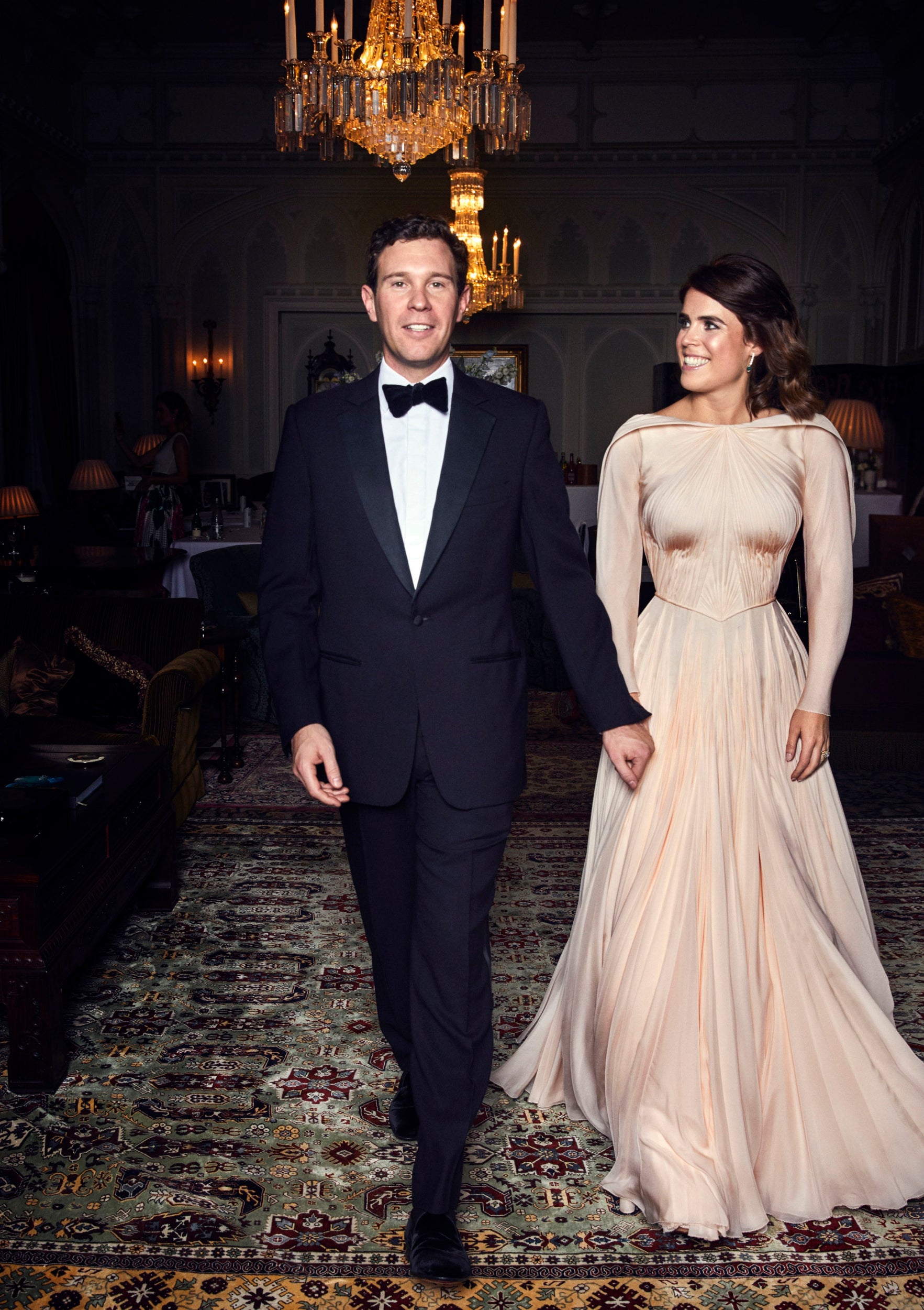 The bride's reception gown was designed by Zac Posen