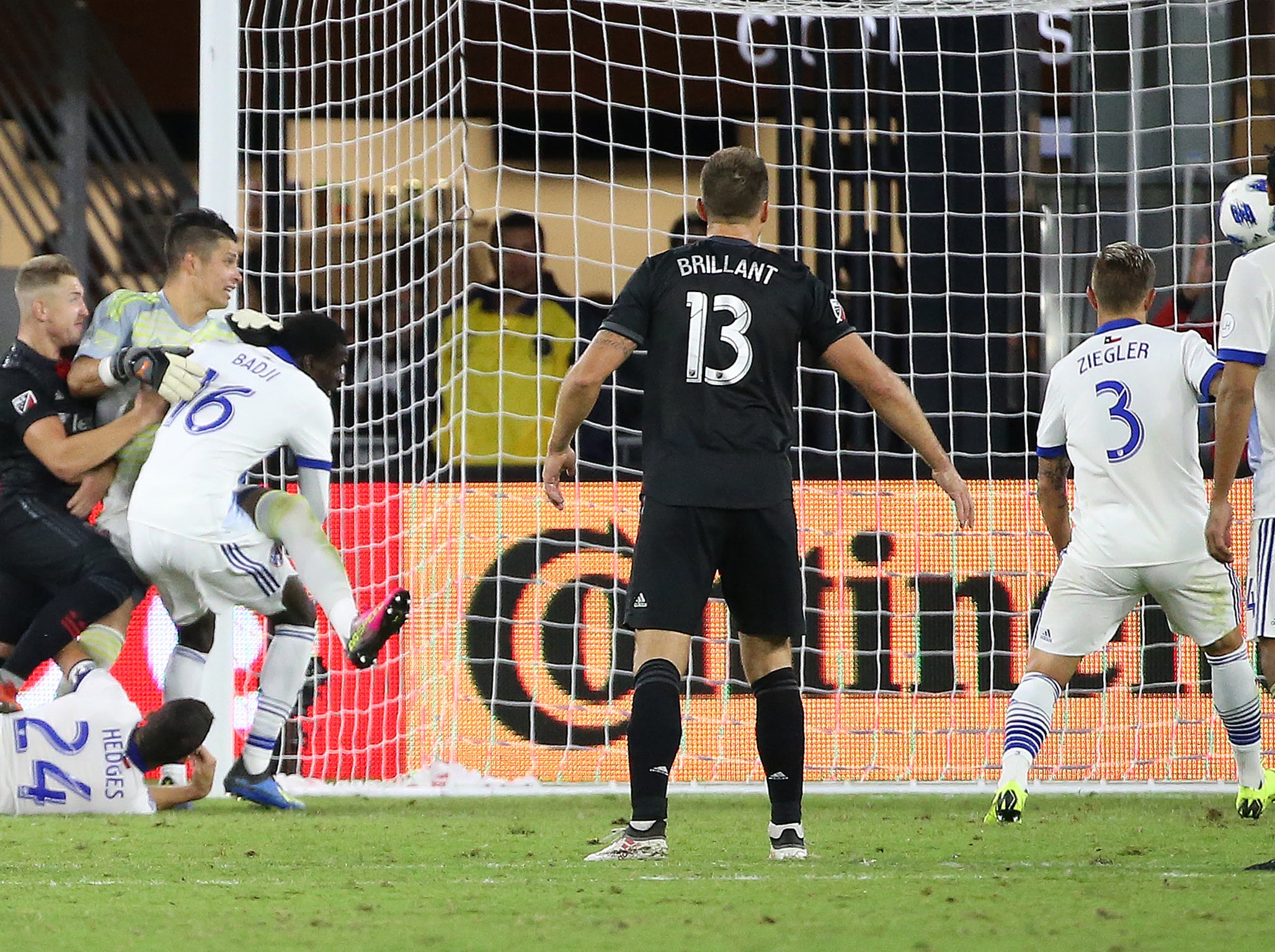 Russell Canouse (far left) scored the winner for DC United