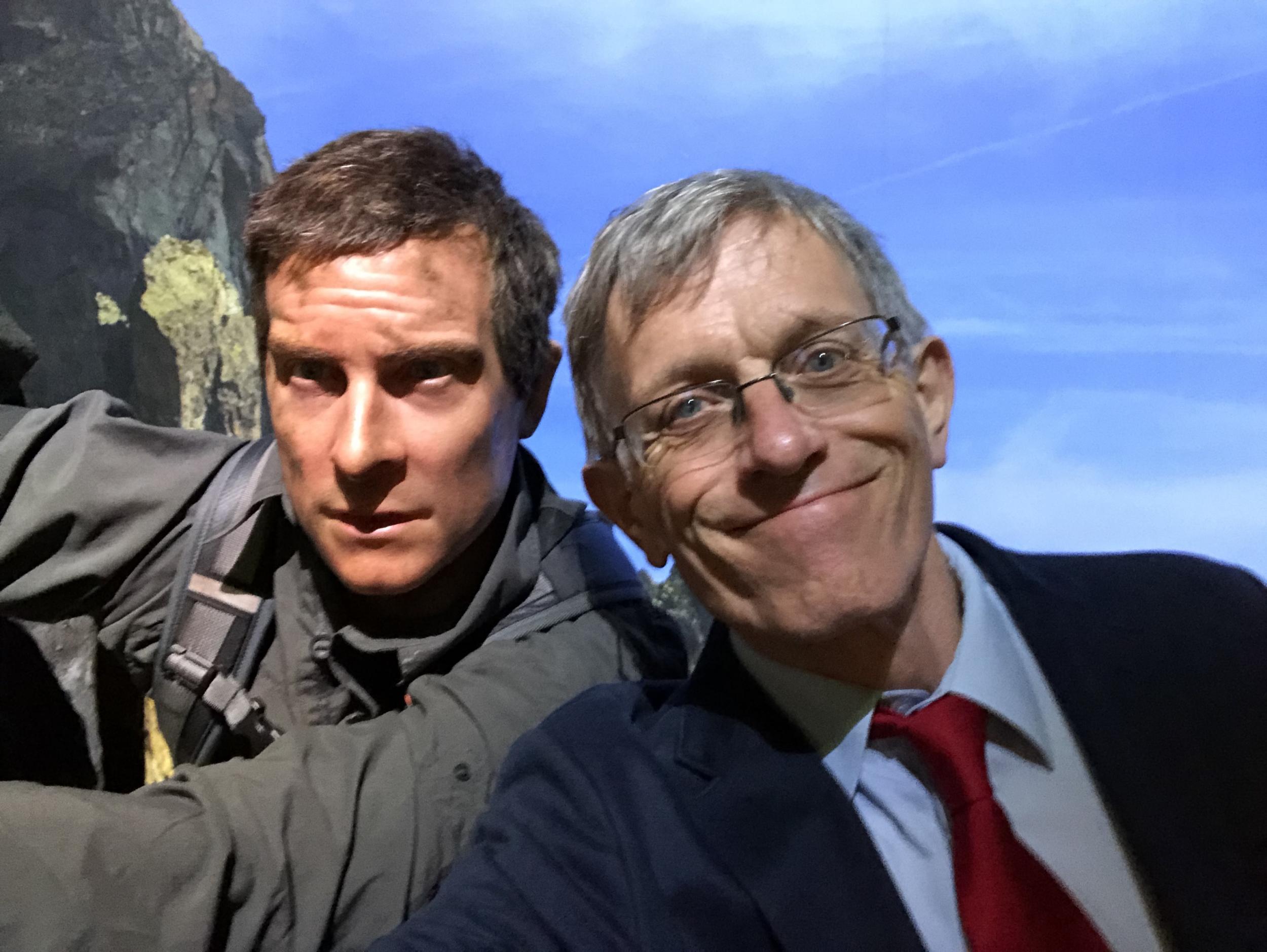 Action man: a model of Bear Grylls (left)