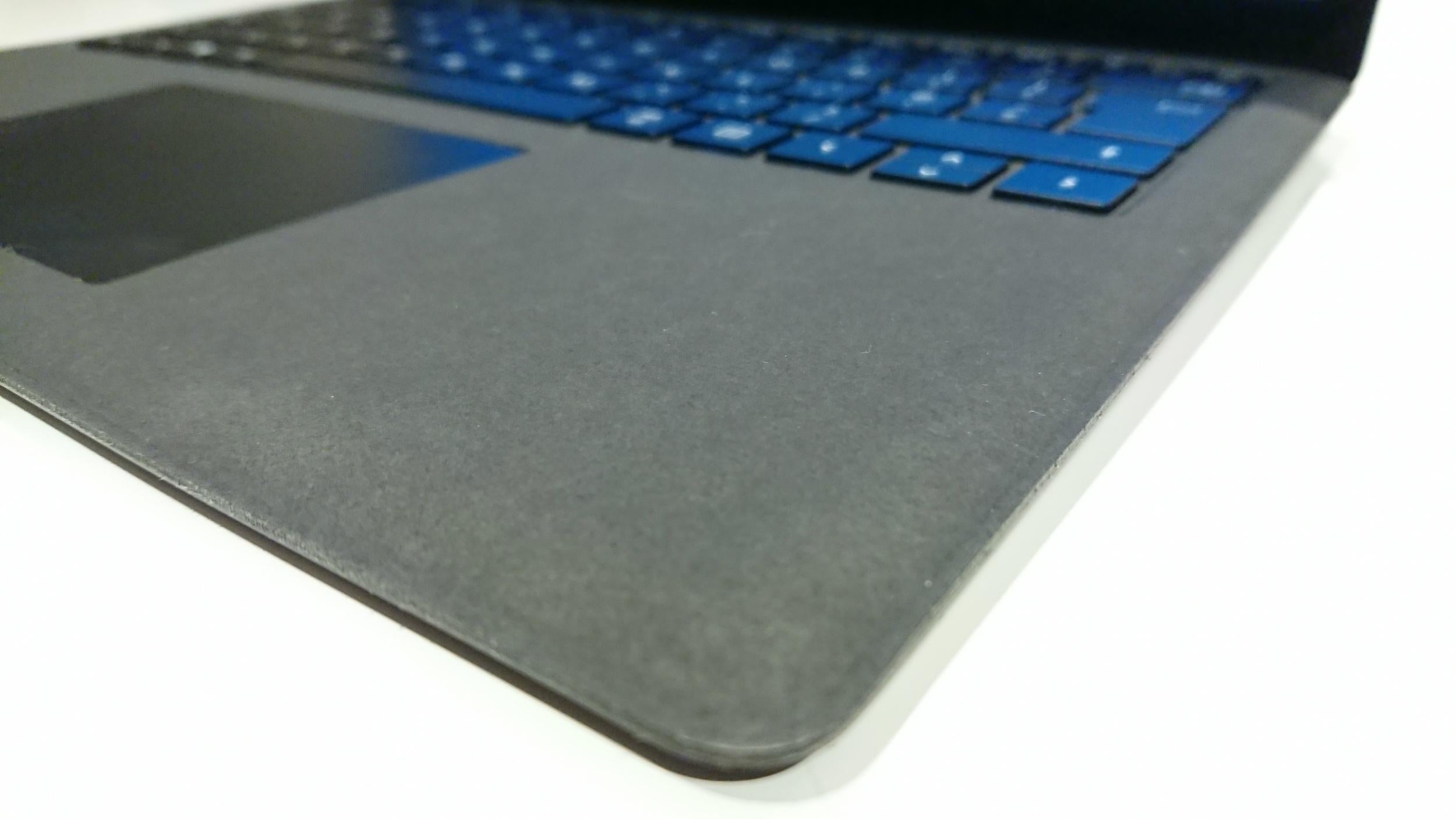 The Alcantara material on the palm rests is designed for 'maximised typing comfort'