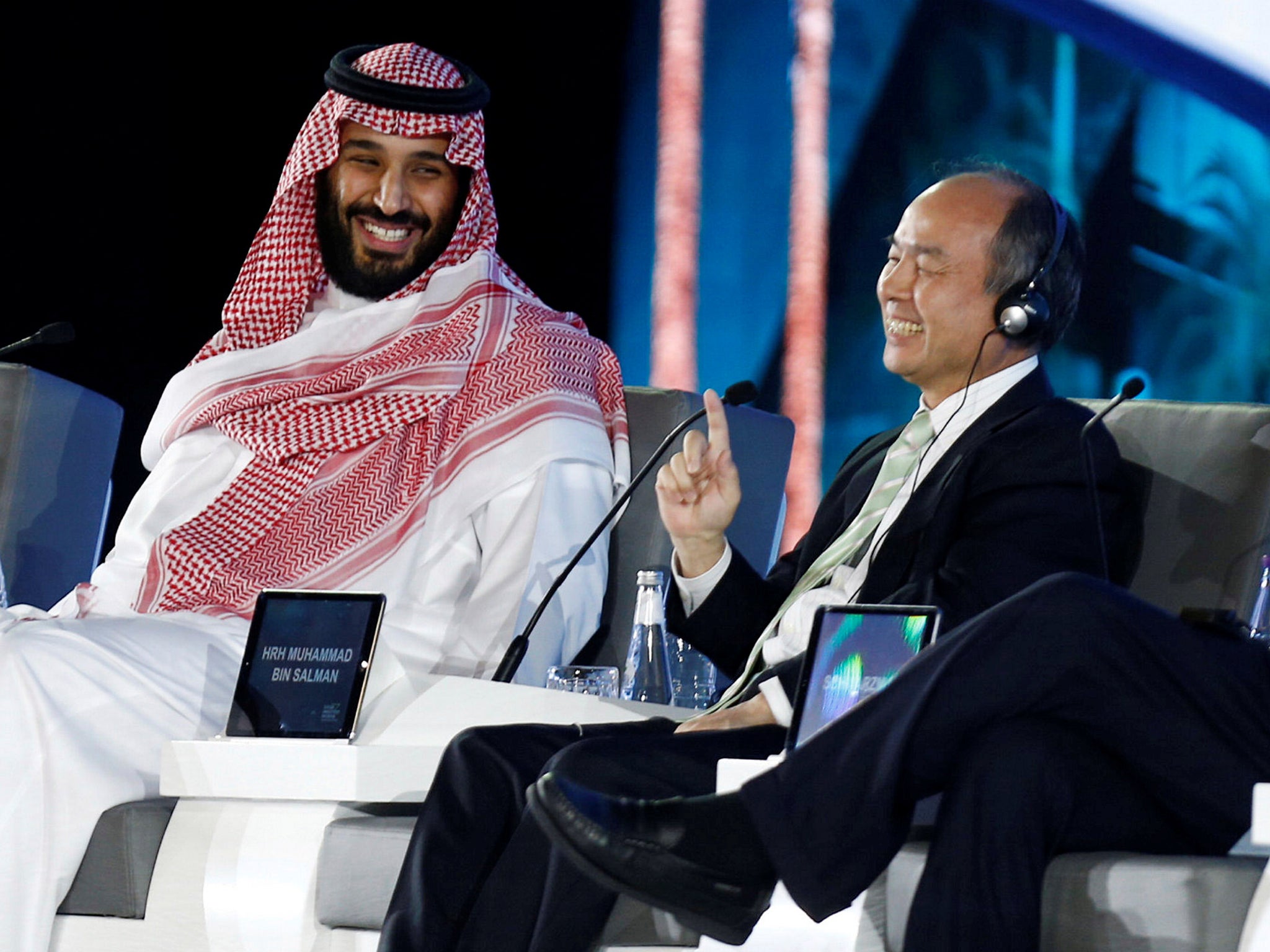 Mohammed bin Salman with Softbank CEO, Masayoshi Son