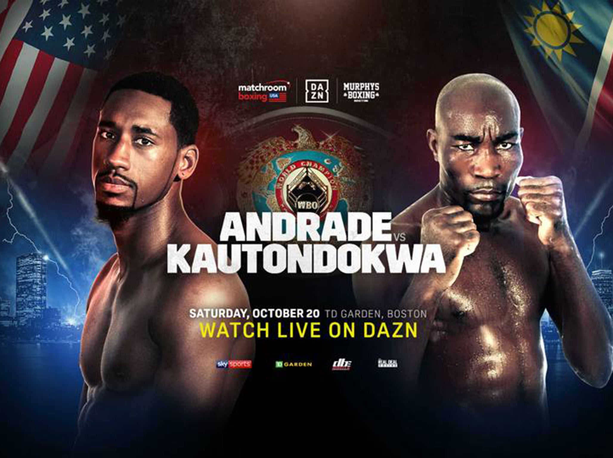 Demetrius Andrade fights Walter Kautondokwa for the vacant WBO title