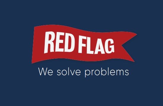 Red Flag's logo is emblazoned on its marketing materials