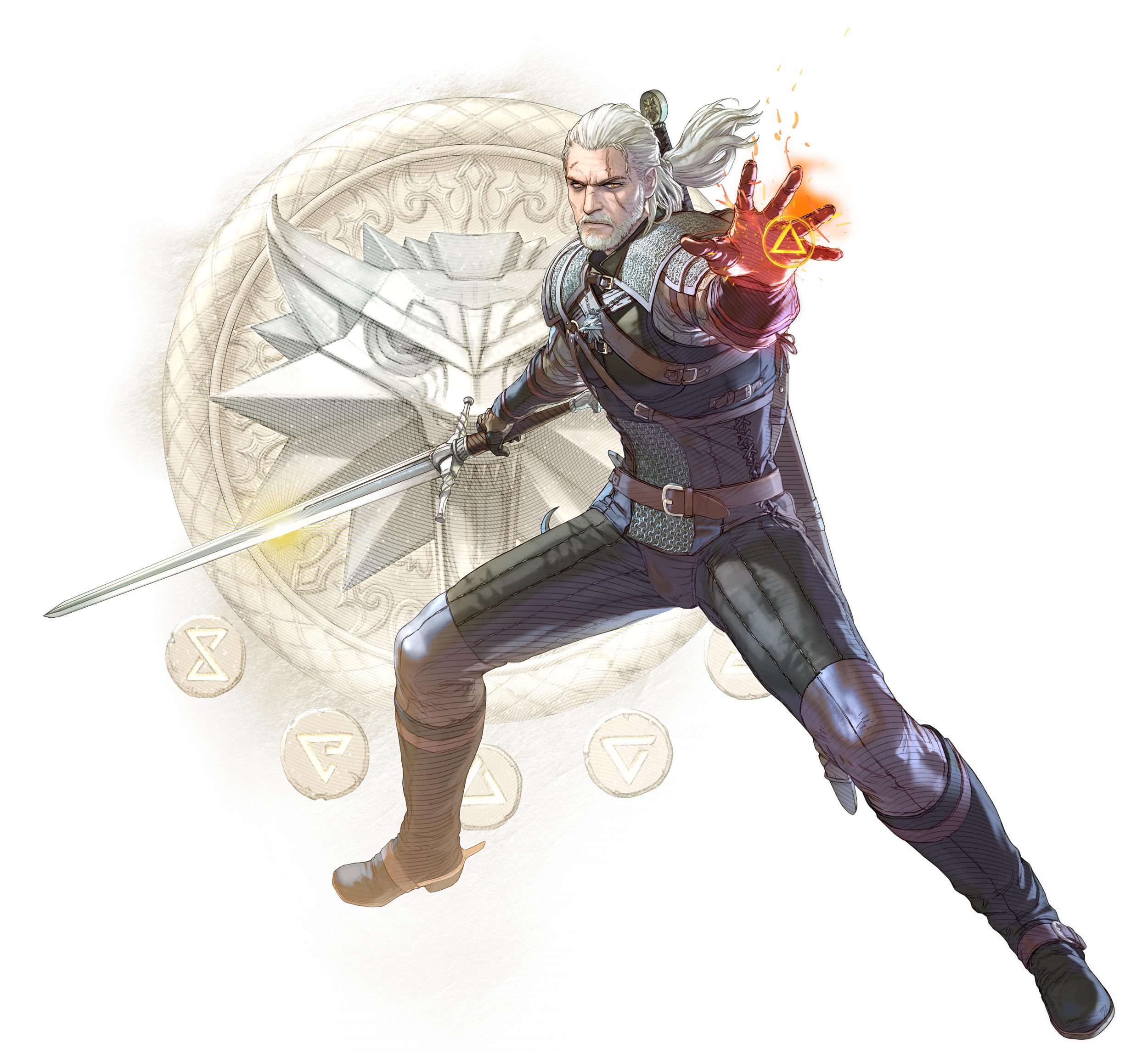 Geralt of Rivia makes a brilliant cameo as the guest character. Picture: (Bandai Namco Entertainment Europe/CD Projekt Red)