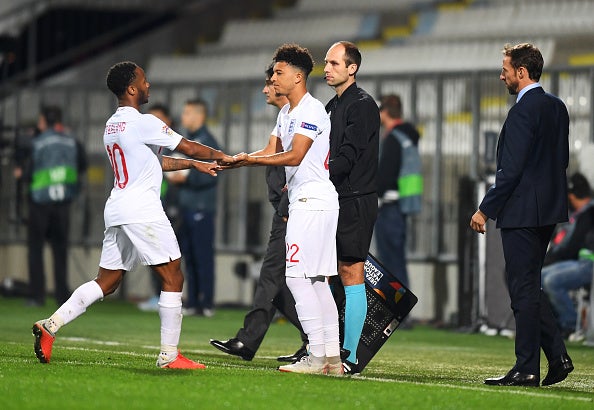 Raheem Sterling has been helping to guide Jadon Sancho