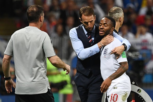 Gareth Southgate and Raheem Sterling