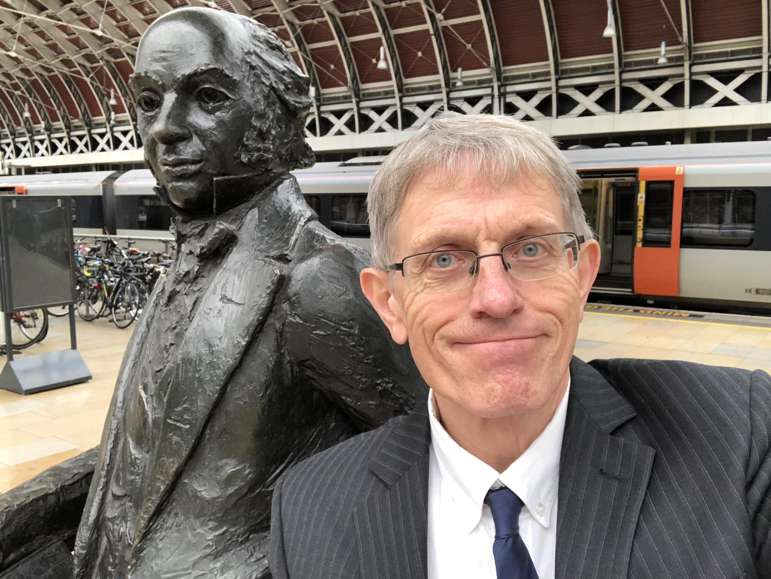 2018: Simon Calder (right) made it all the way from London Paddington to Hayes &amp; Harlington and back, a distance of 22 miles, in under an hour