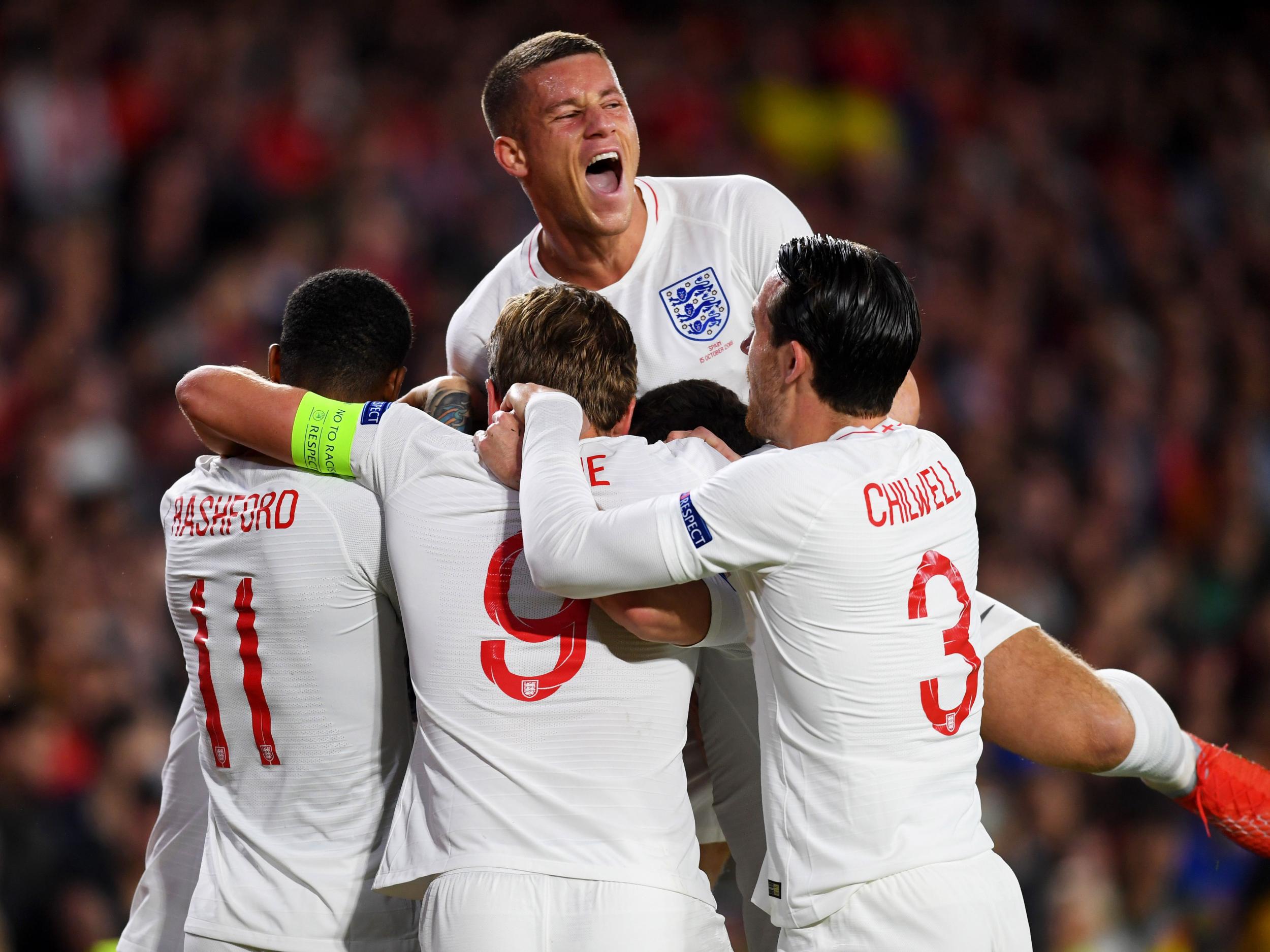 England beat Spain in the Nations League on Monday