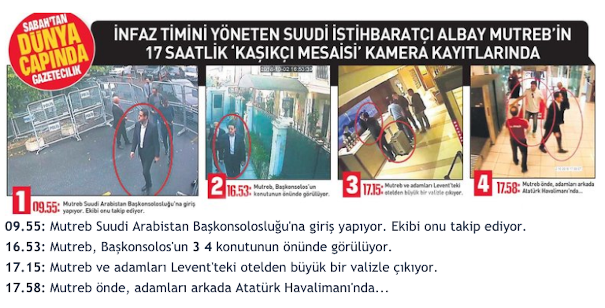 Photos show alleged Saudi operative Maher Mutreb's movements during his visit to Istanbul on day of Jamal Khashoggi's disappearance