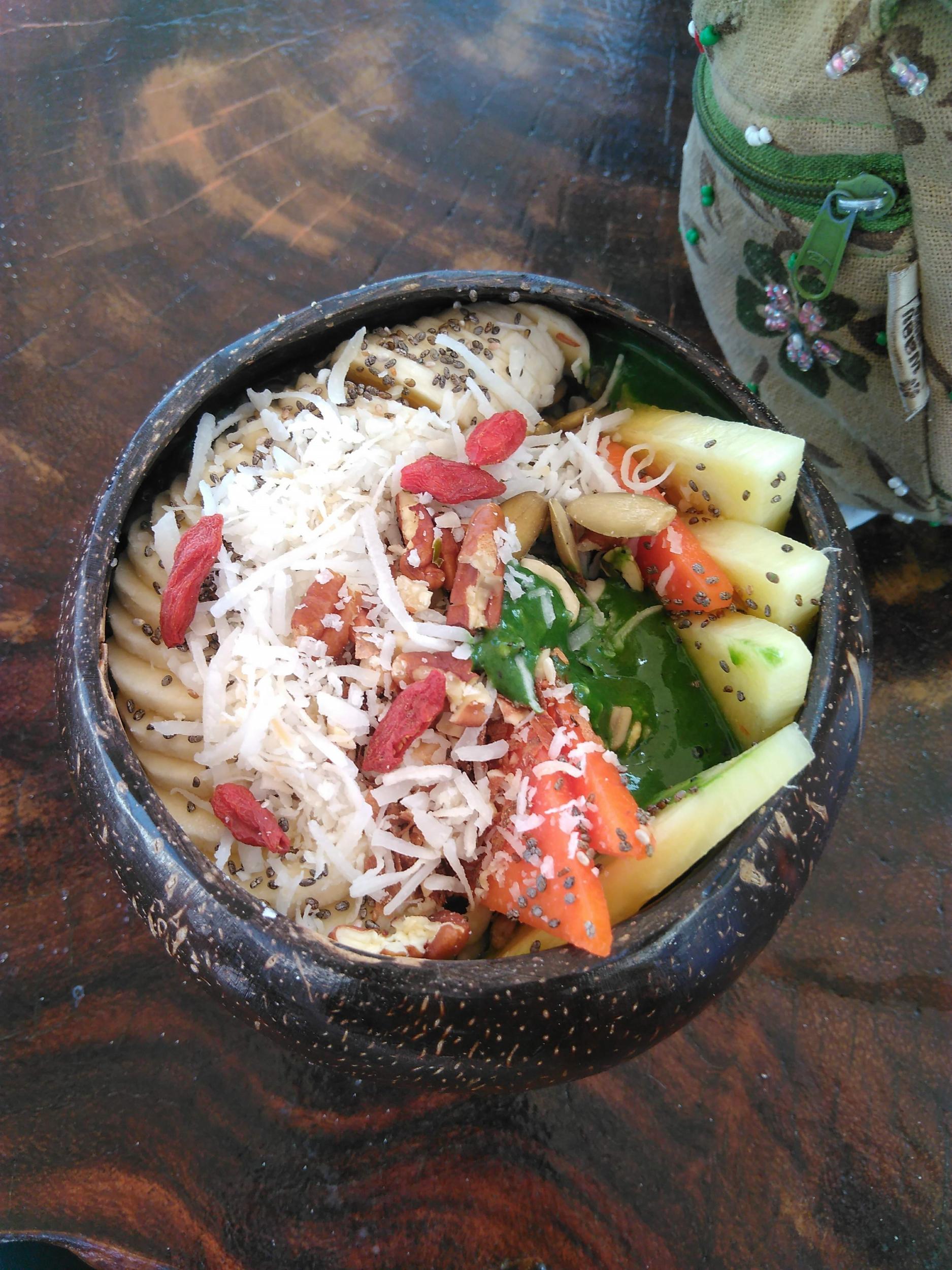 A smoothie bowl from one of Tulum’s cheap and cheerful (yes, really) cafes