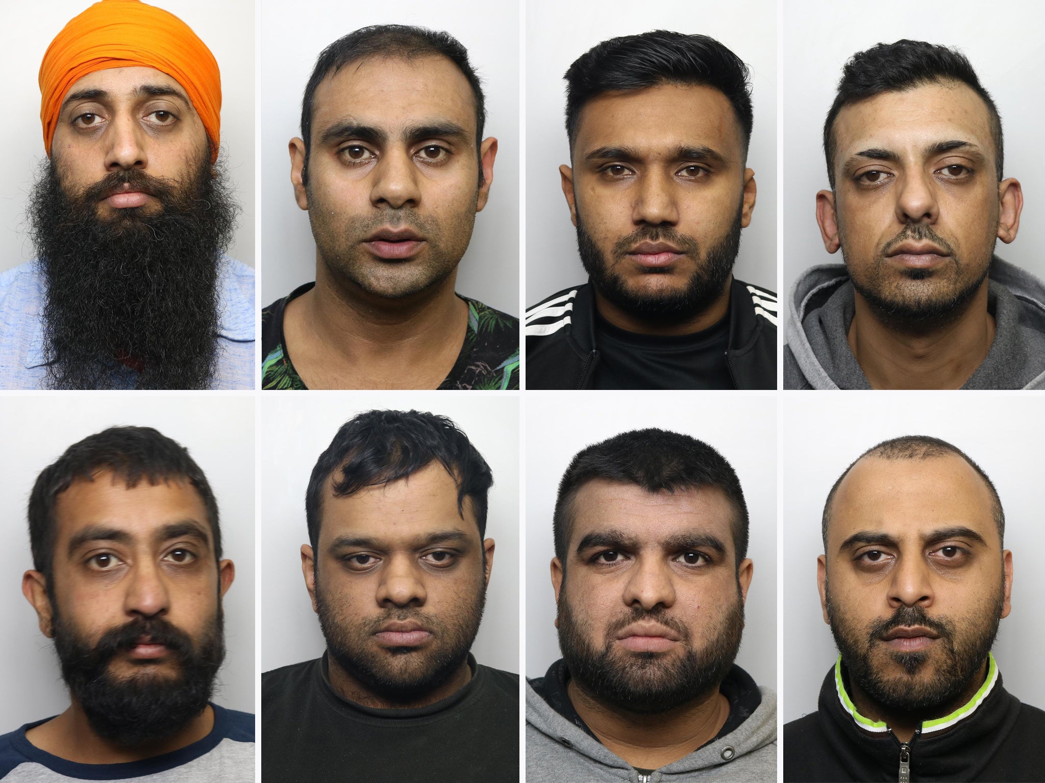 Amere Dhaliwal, Irfan Ahmed, Zahid Hassan, Mohammed Kammer, Mohammed Rizwan Aslam, Abdul Rehman, Raj Singh Barsran, Nahman Mohammed were convicted in the first trial