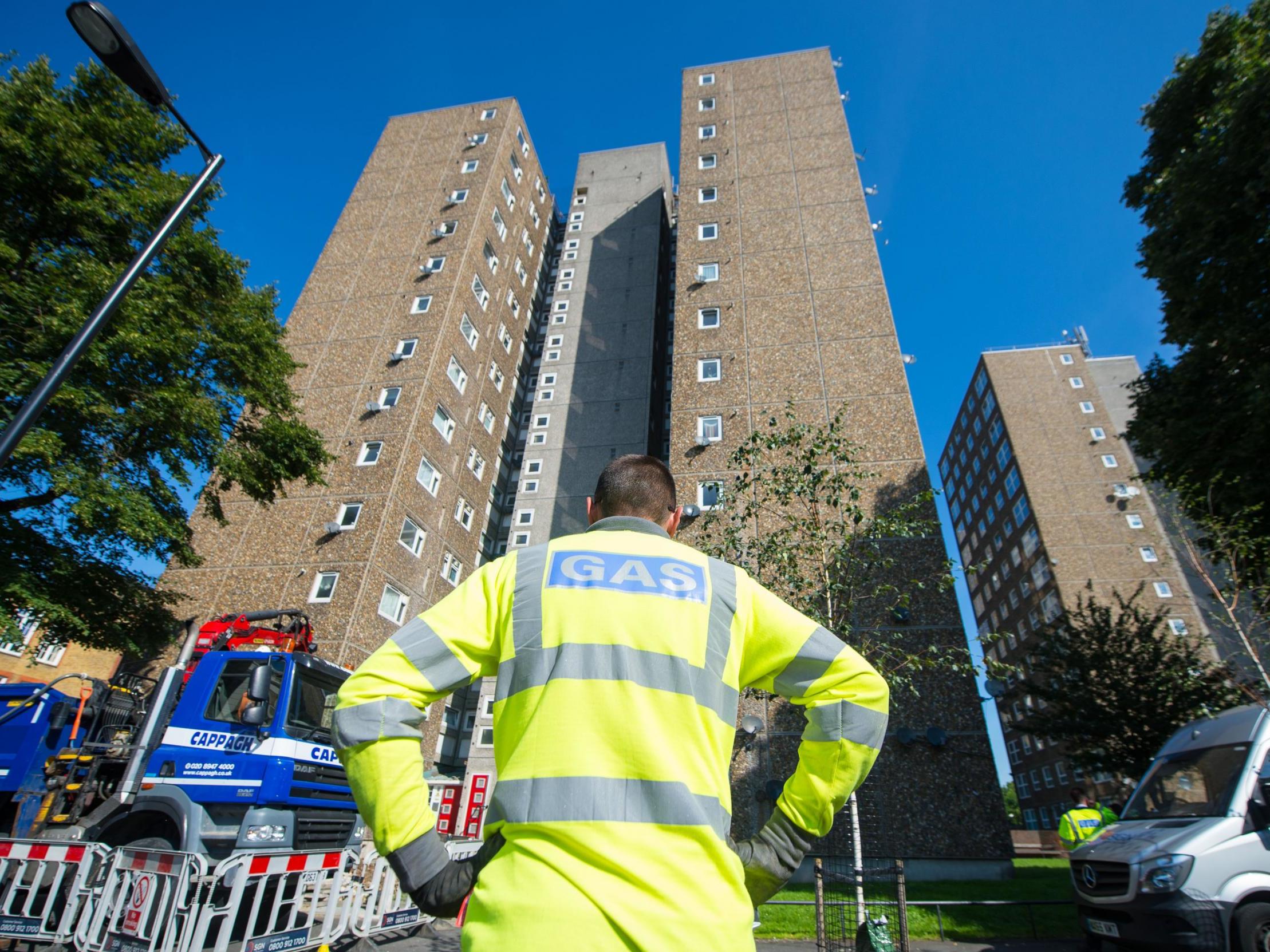 Gas supply was removed at the Ledbury Estate, where defects were found