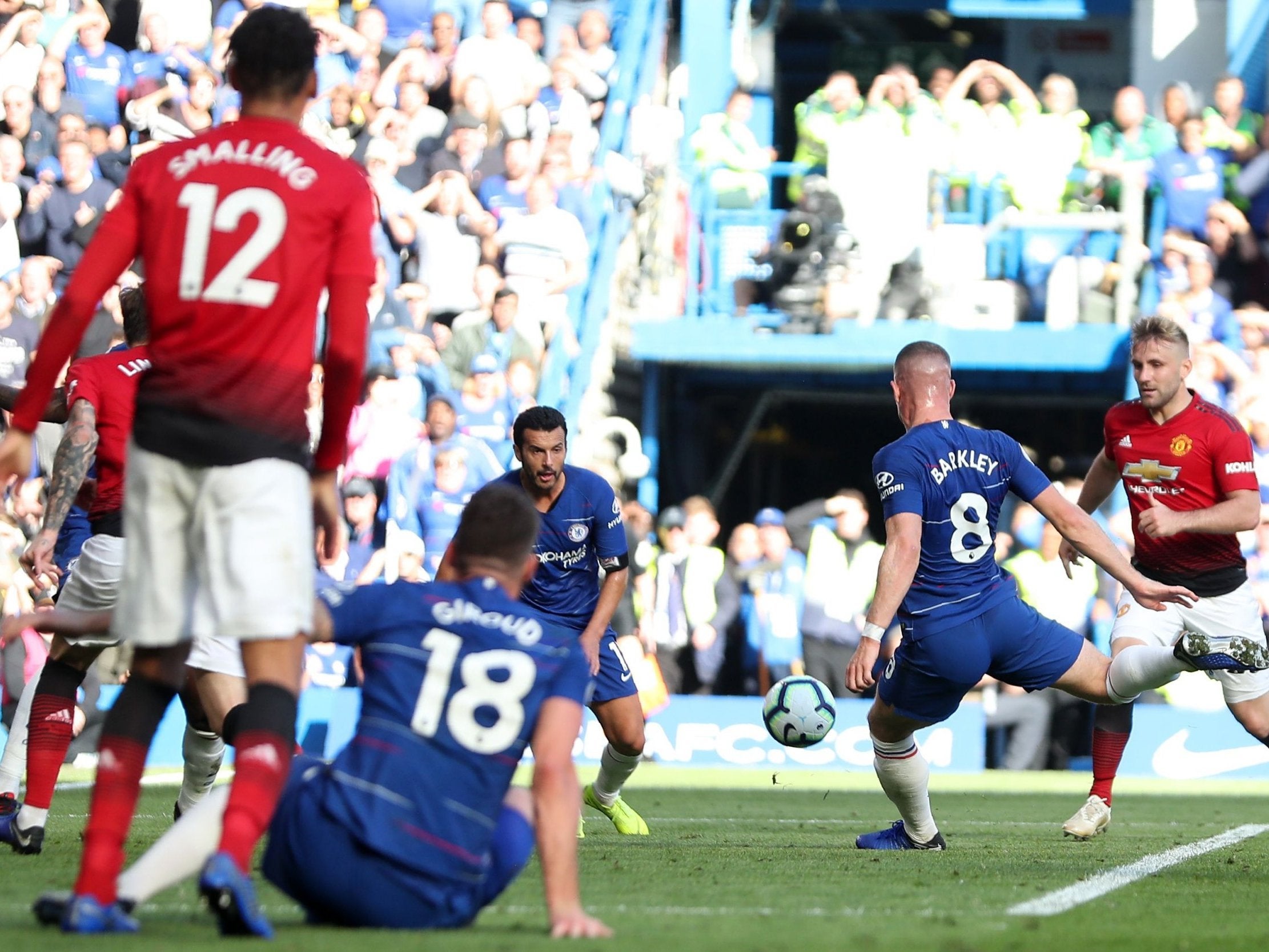 Ross Barkley fires home Chelsea's equaliser vs United