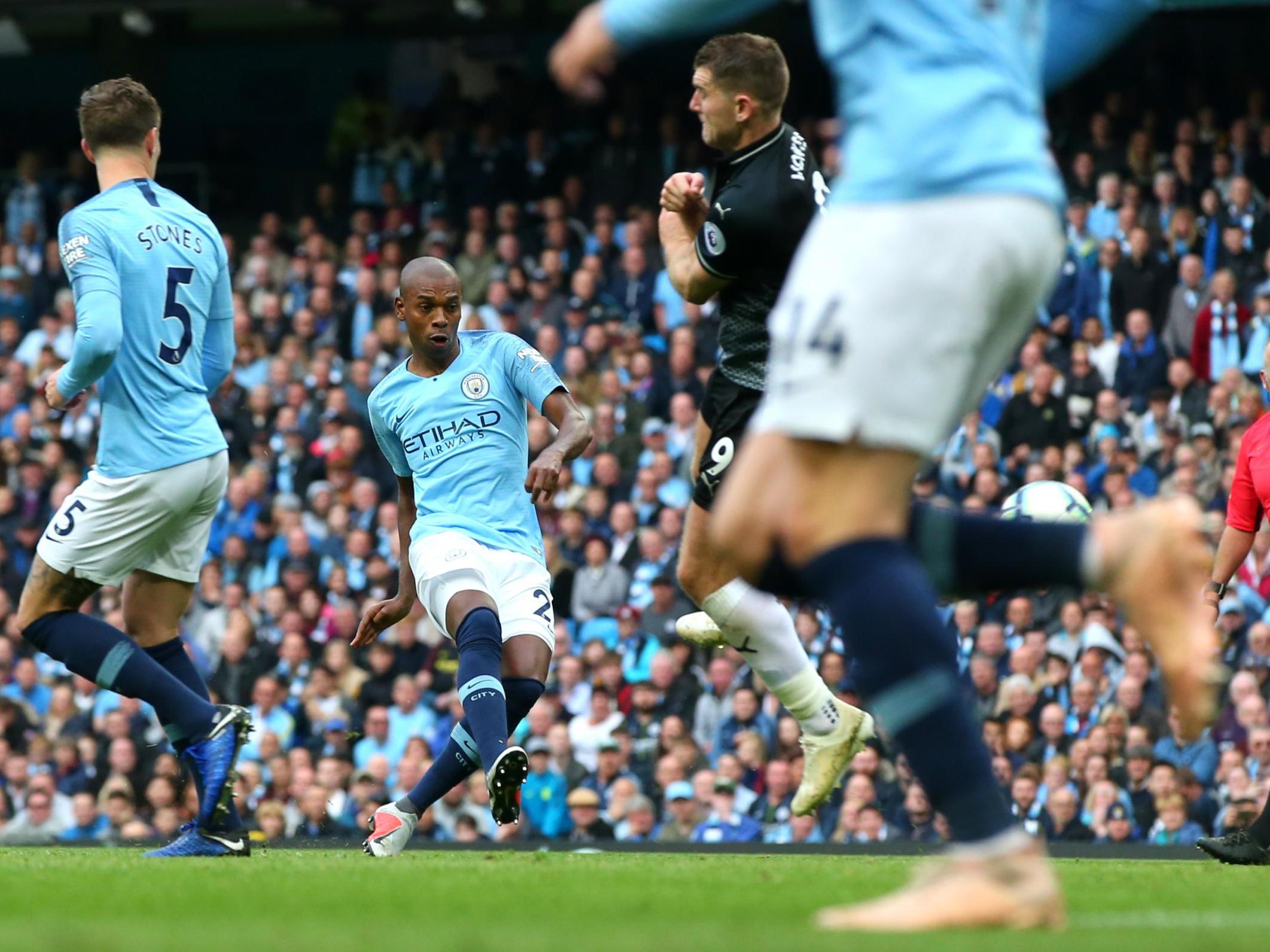 Fernandinho hits home Manchester City’s third goal