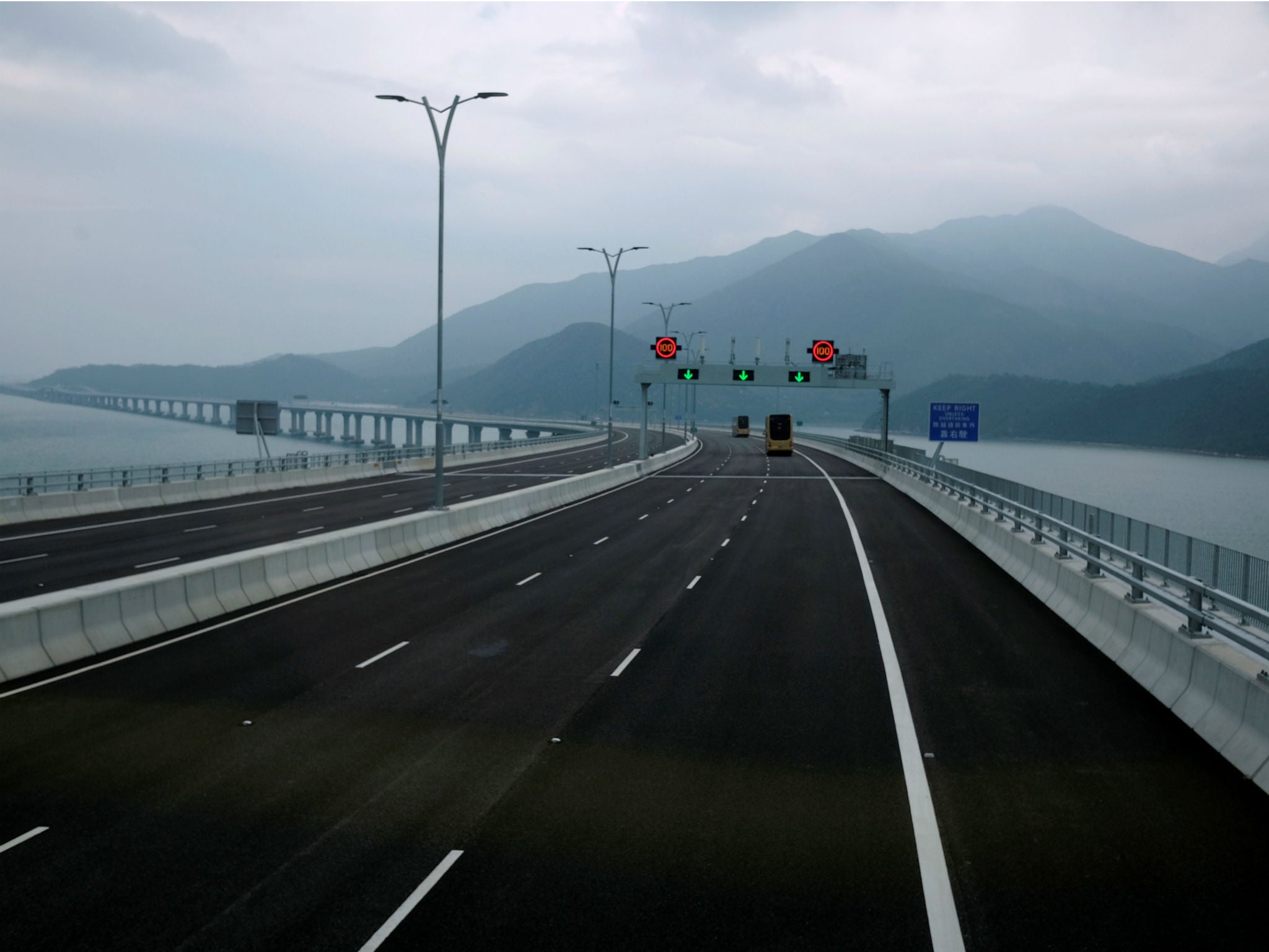 A view from the Hong Kong side of the Hong Kong-Zhuhai-Macau bridge (Reuters)