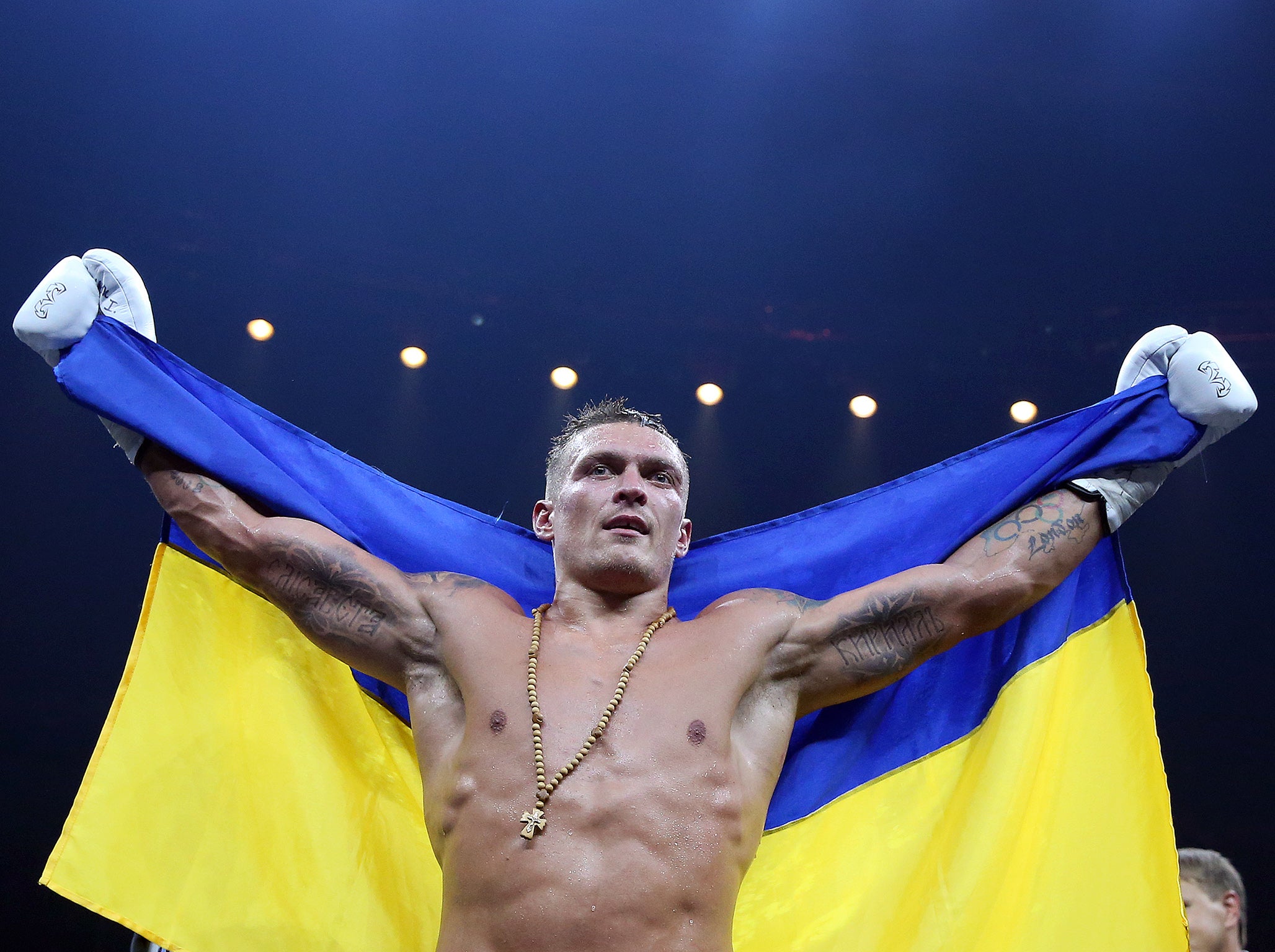 Usyk is undefeated in 15 professional fights and holds all major Cruiserweight belts