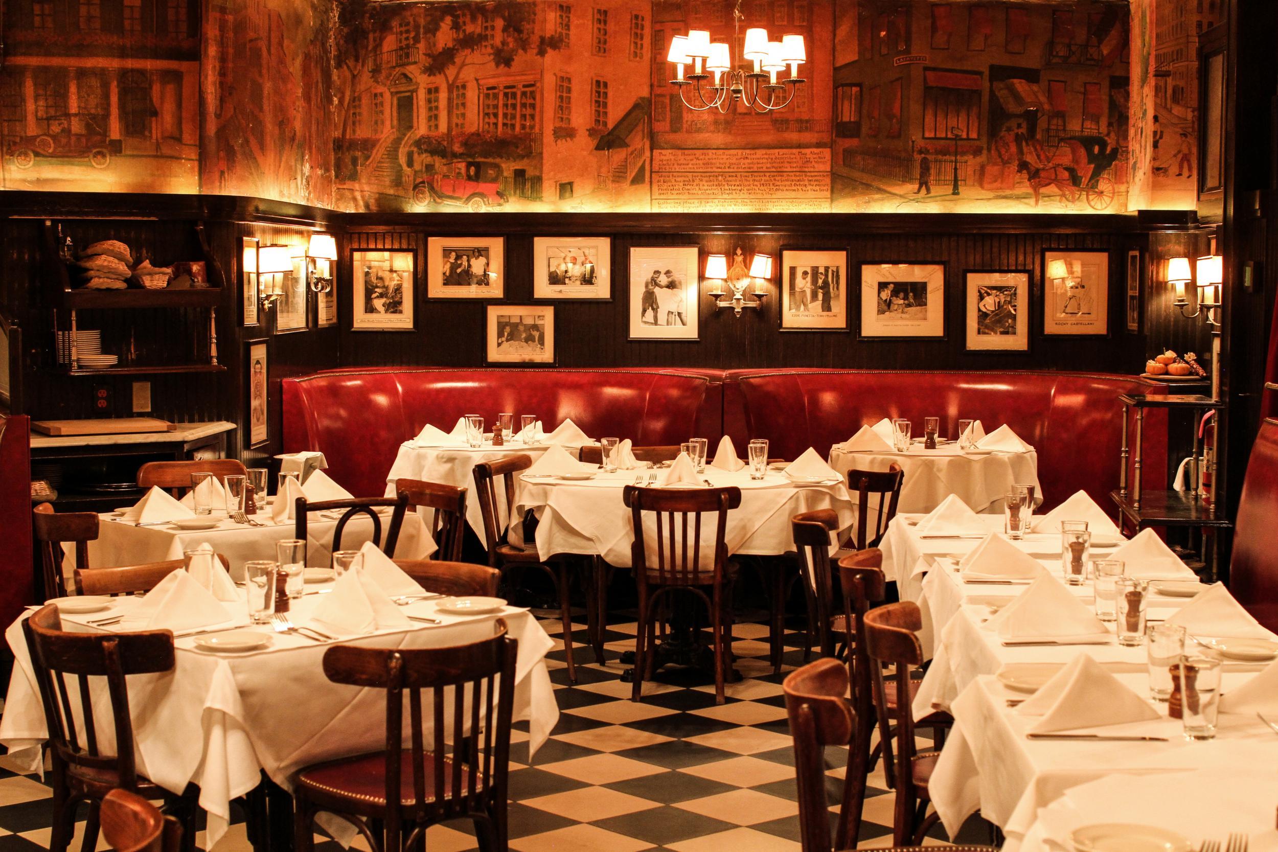 The dark, clubby interior of Minetta Tavern