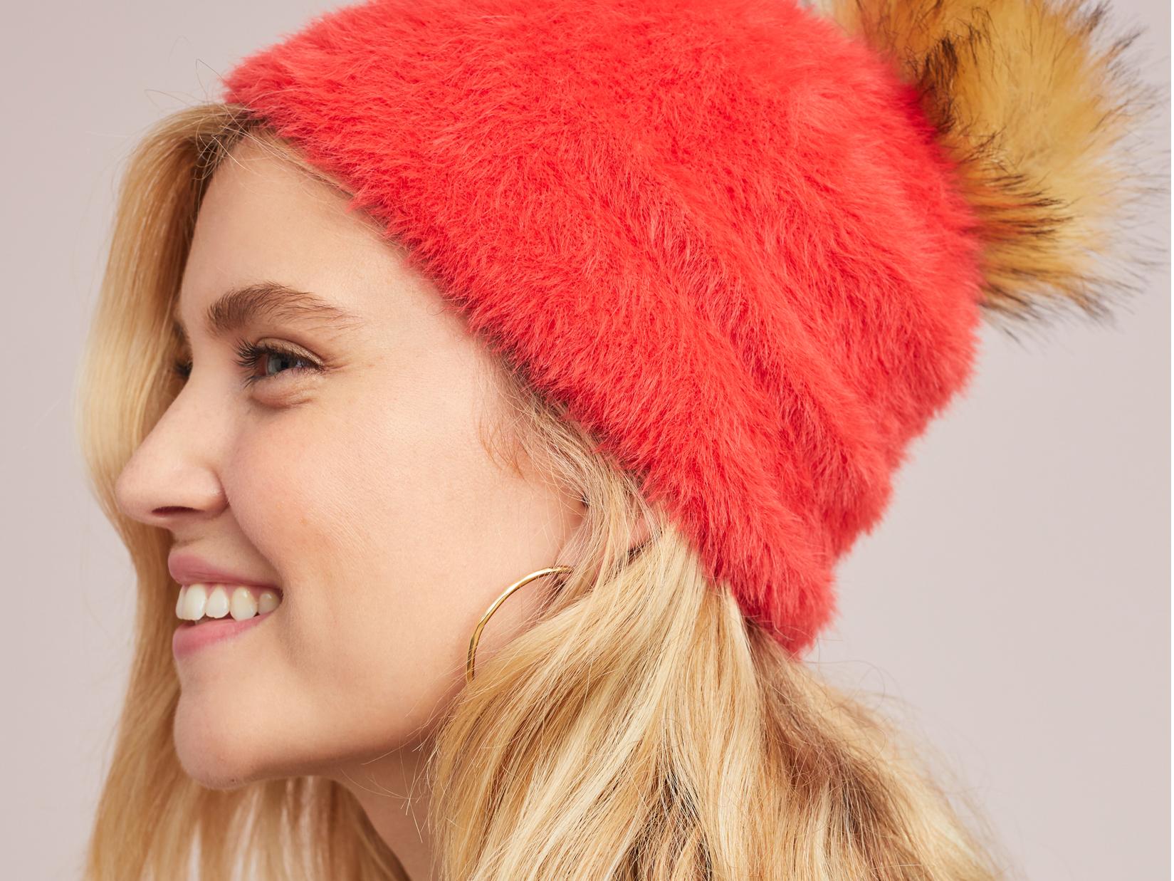 Our fluffiest pick is the Torri Pommed Beanie from Anthropologie