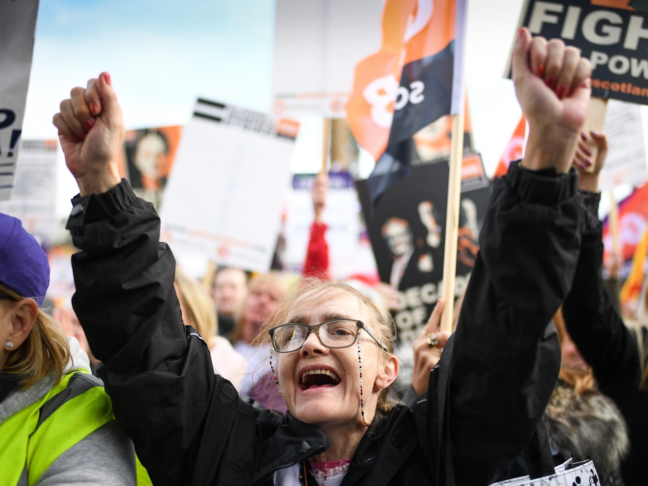 Schools and home-care services were disrupted as an estimated 8,000 workers joined a 48-hour walkout