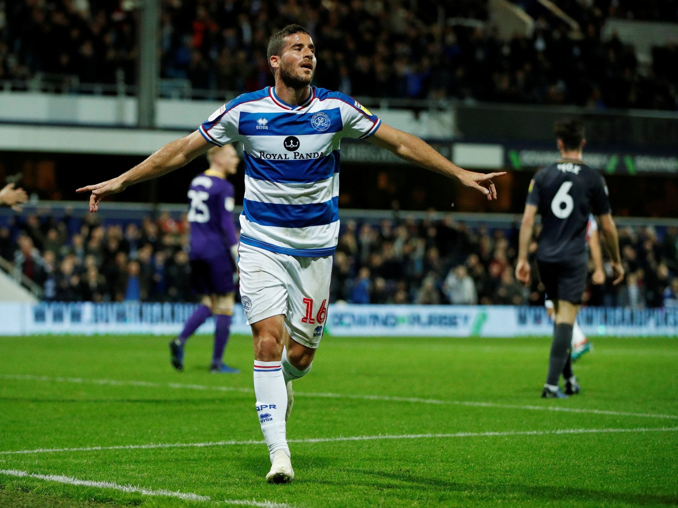 Tomer Hemed celebrates scoring QPR's opener