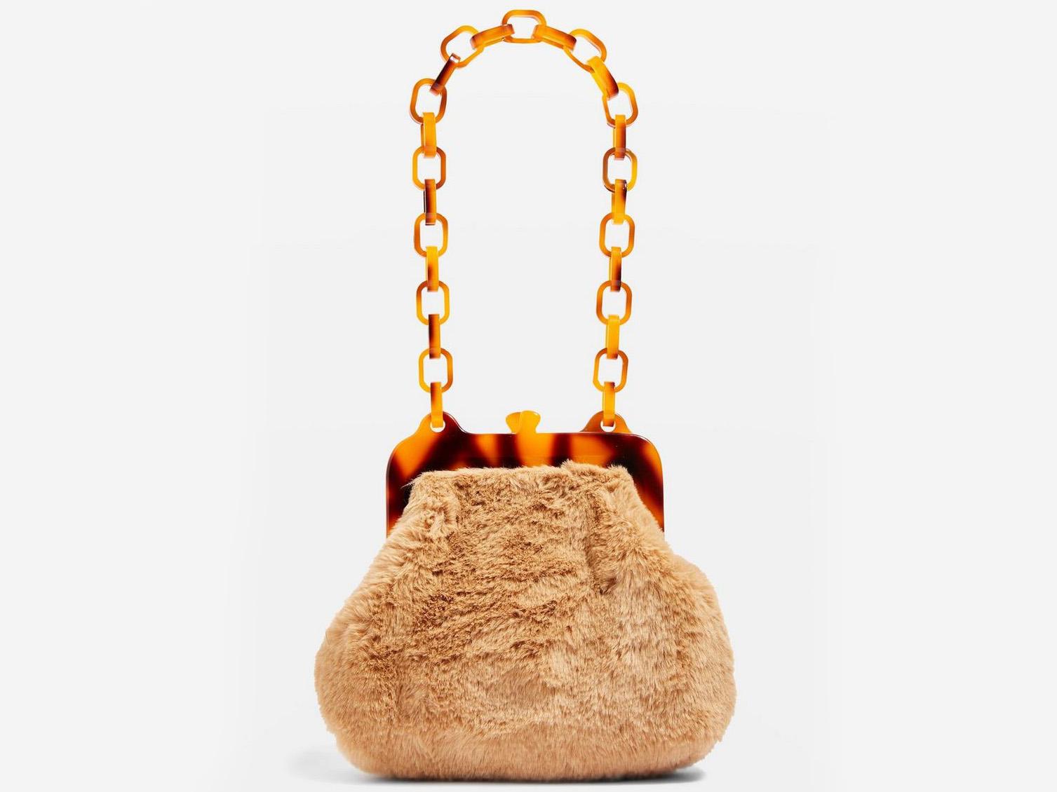 Faux Fur Frame Tortoiseshell Shoulder Bag, £25, Topshop