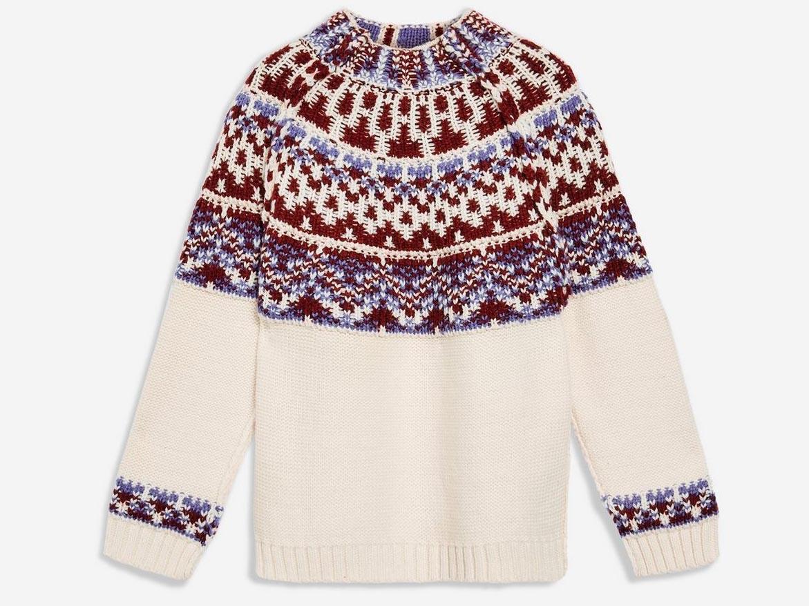 Reverse Fair Isle Jumper, £42, Topshop