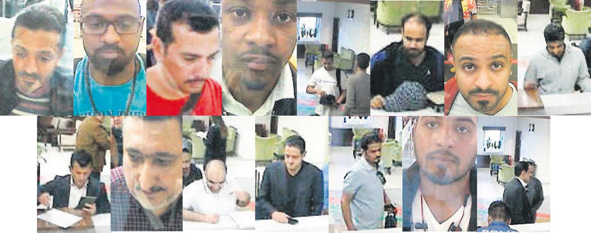 Turkish police suspect these 15 men of being involved in the murder of Jamal Khashoggi, issued 10 October, 8 days after the journalist disappeared 