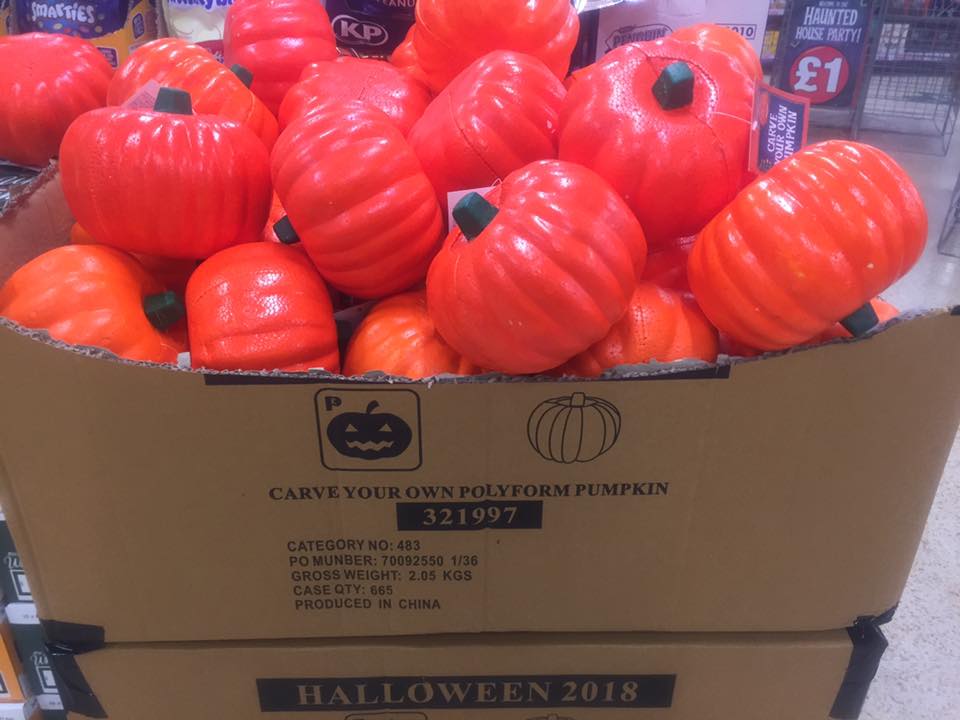 Poundland has come under fire for selling polystyrene pumpkins (Jemma Morgan/Facebook)