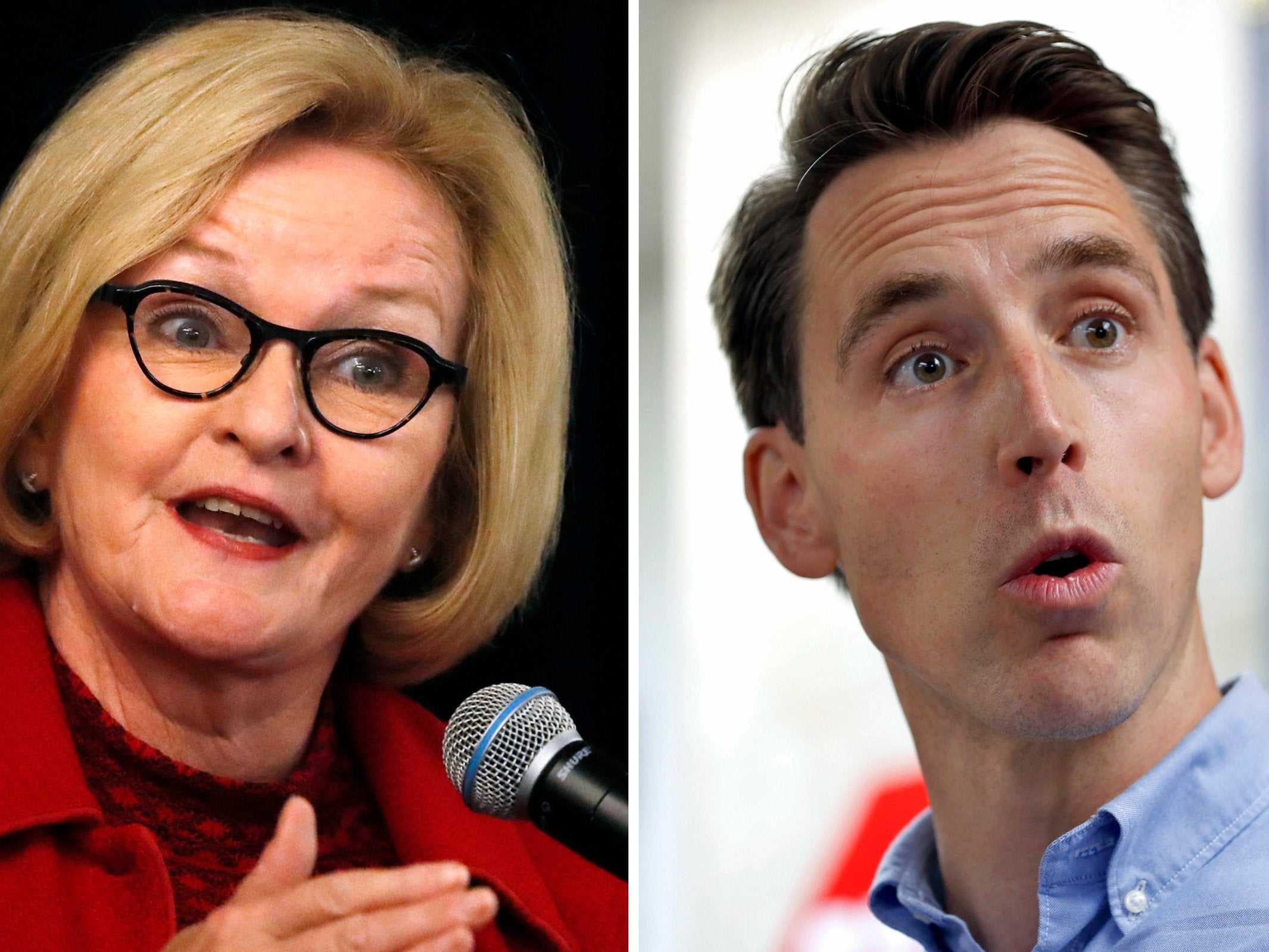 Senator Claire McCaskill and her Republican challenger Josh Hawley