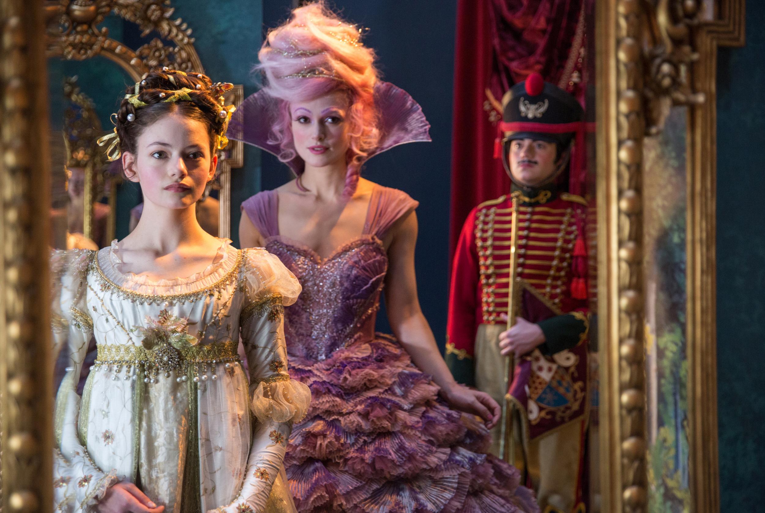 Mackenzie Foy and Keira Knightley as Clara and the Sugar Plum Fairy