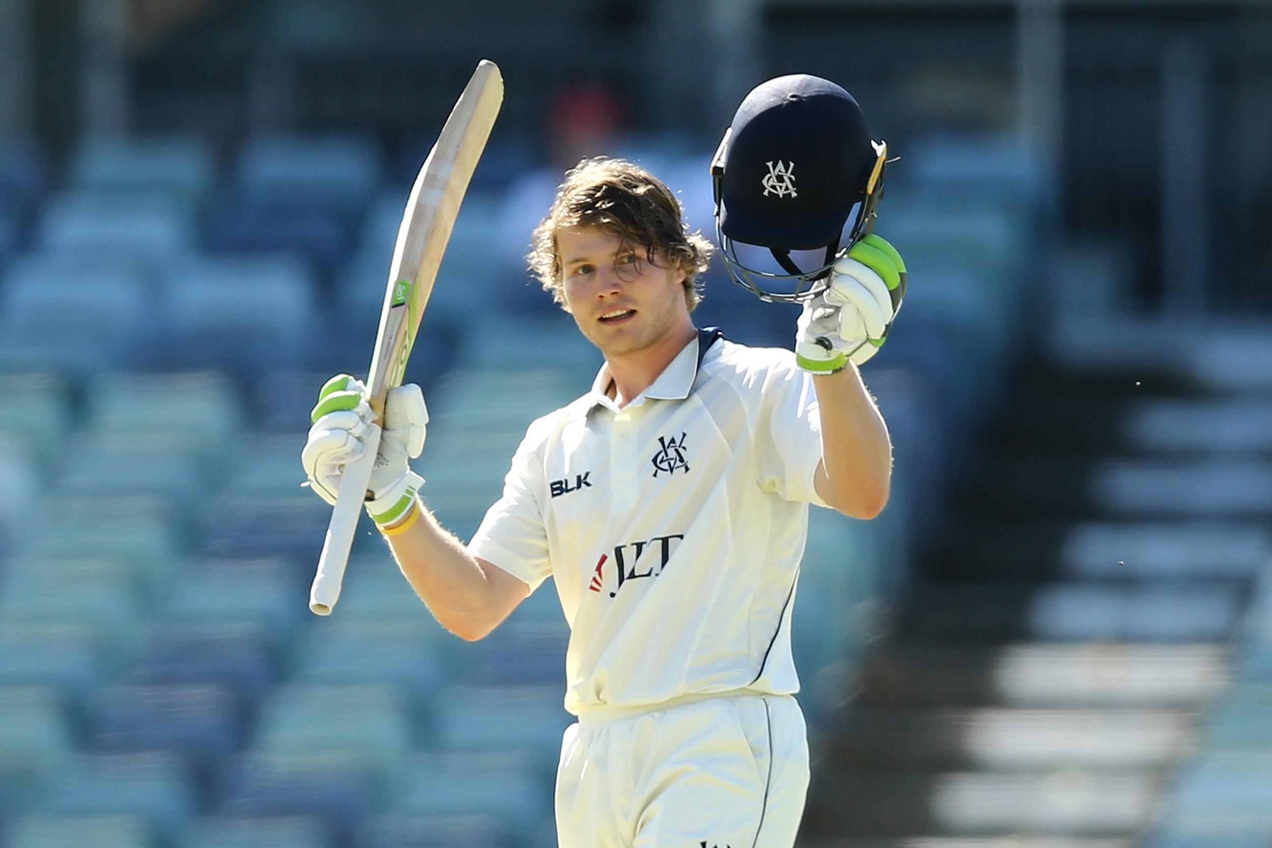 Will Pucovski, 20, celebrates a double century against Western Australia