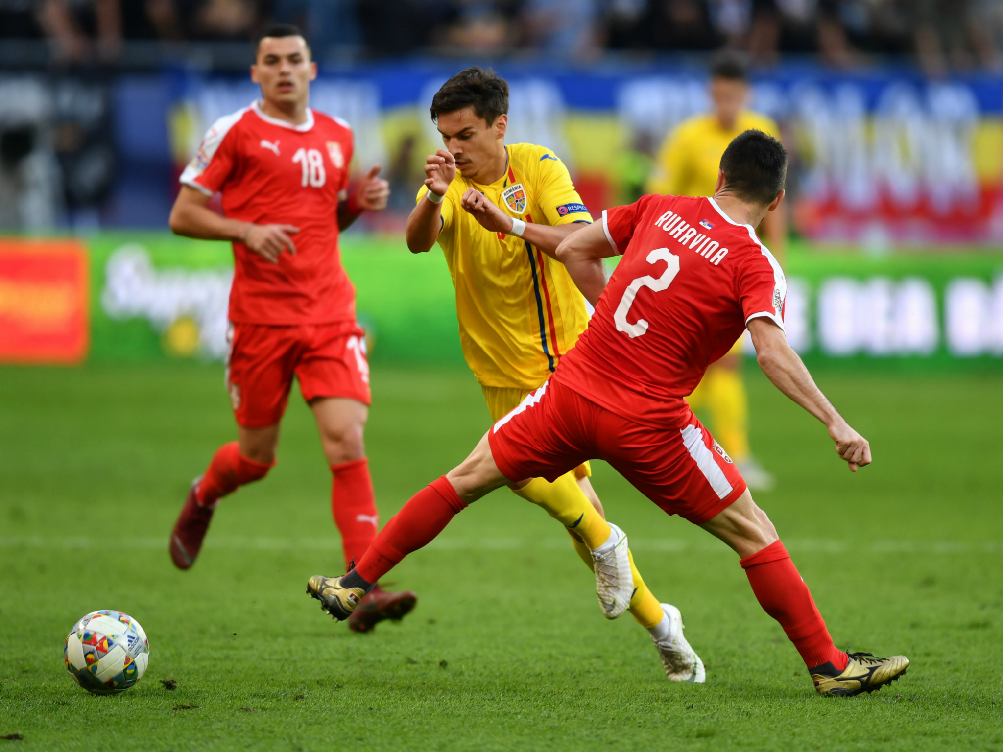 The actions of Romania's fans overshadowed a goalless draw with Serbia