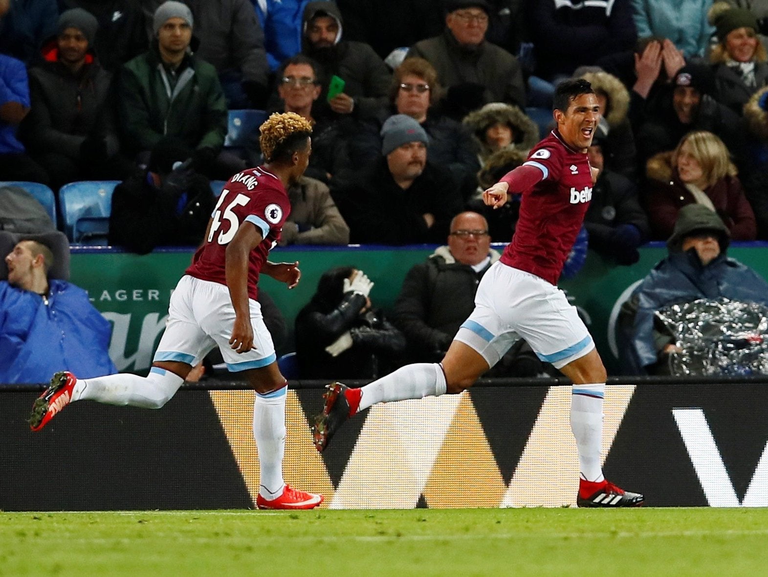 Fabian Balbuena celebrates the opener