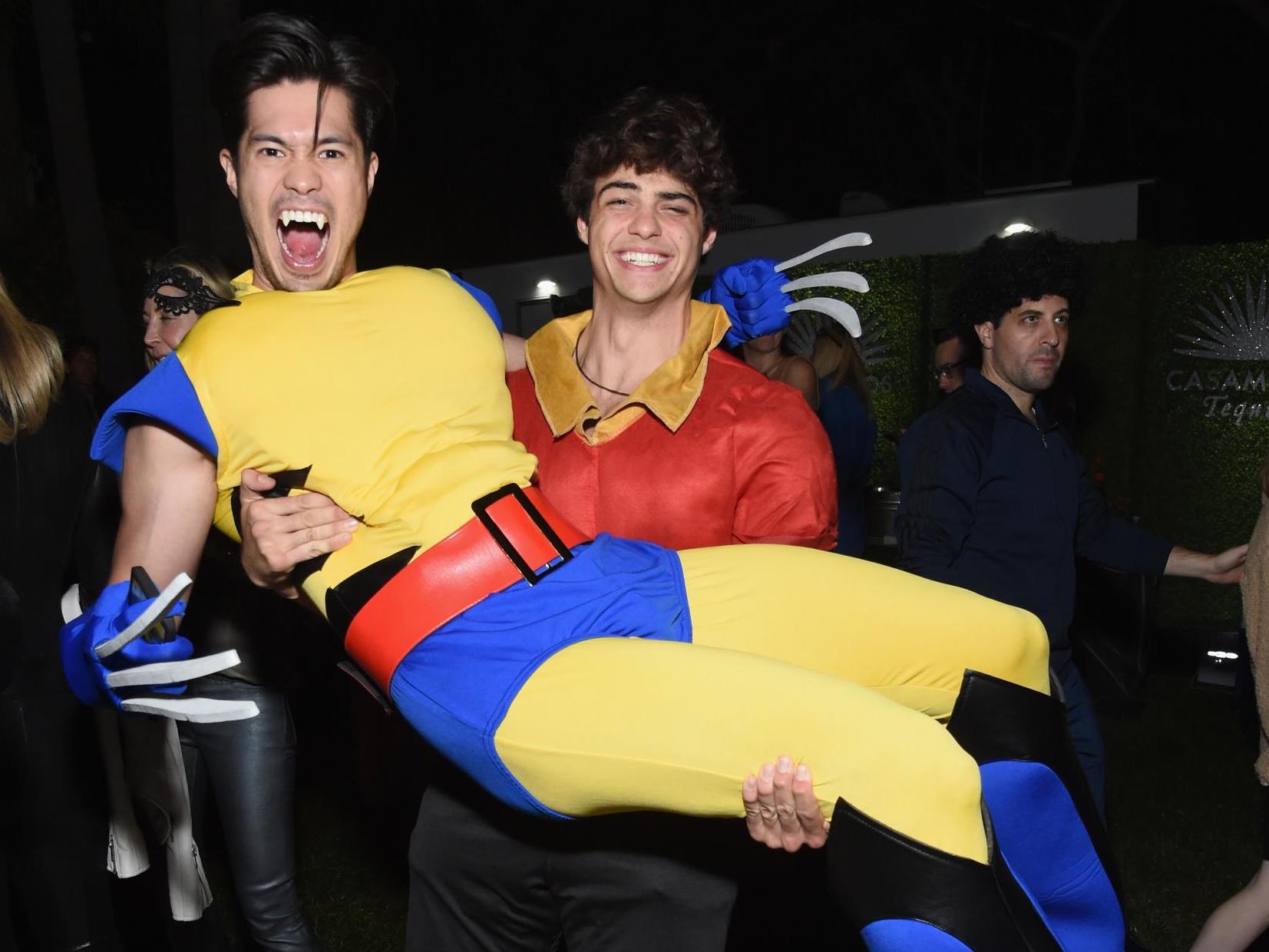 Ross Butler and Noah Centineo, dressed as Wolverine and Gaston for Halloween 2018