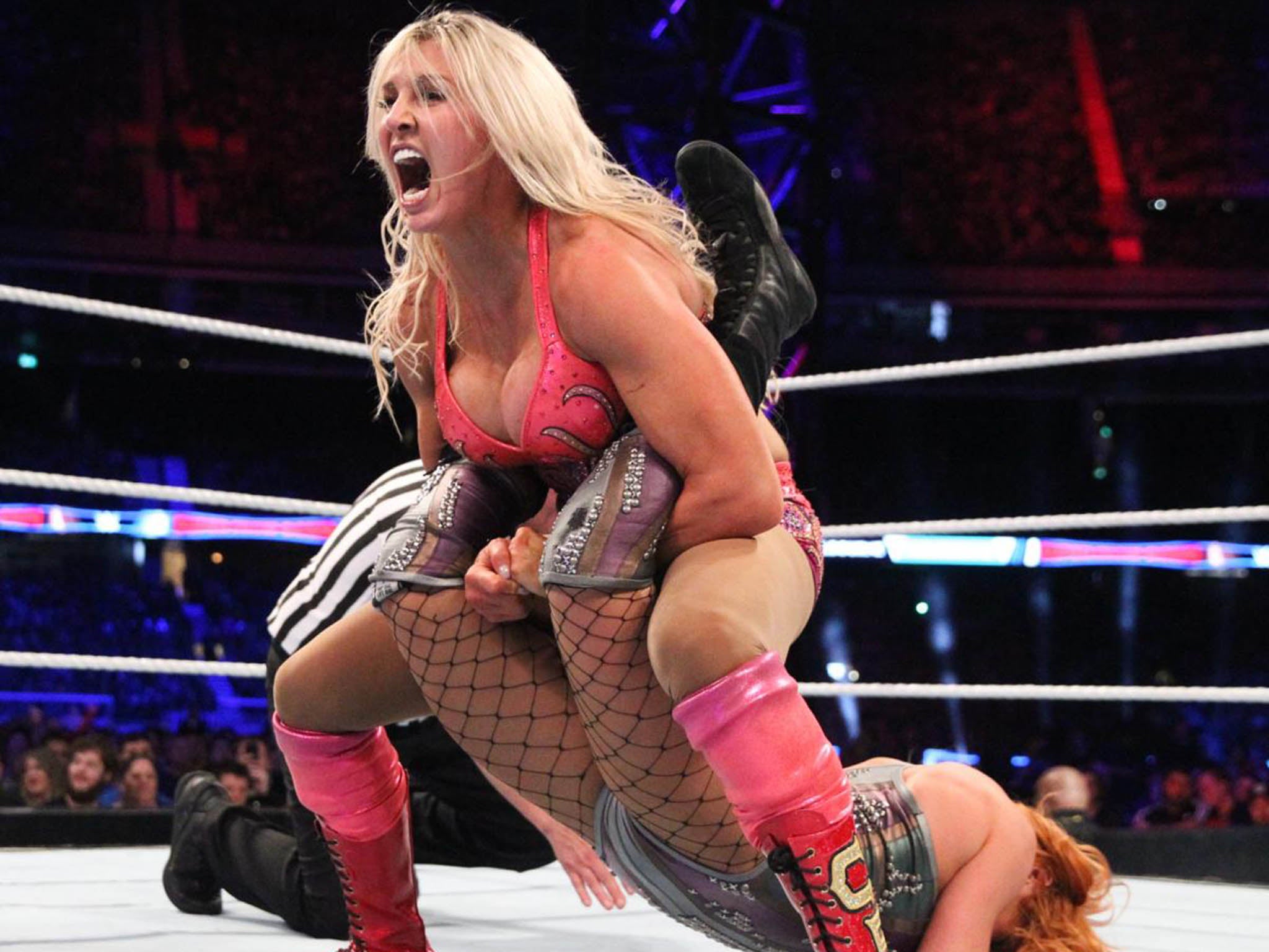 Charlotte Flair in action against Becky Lynch