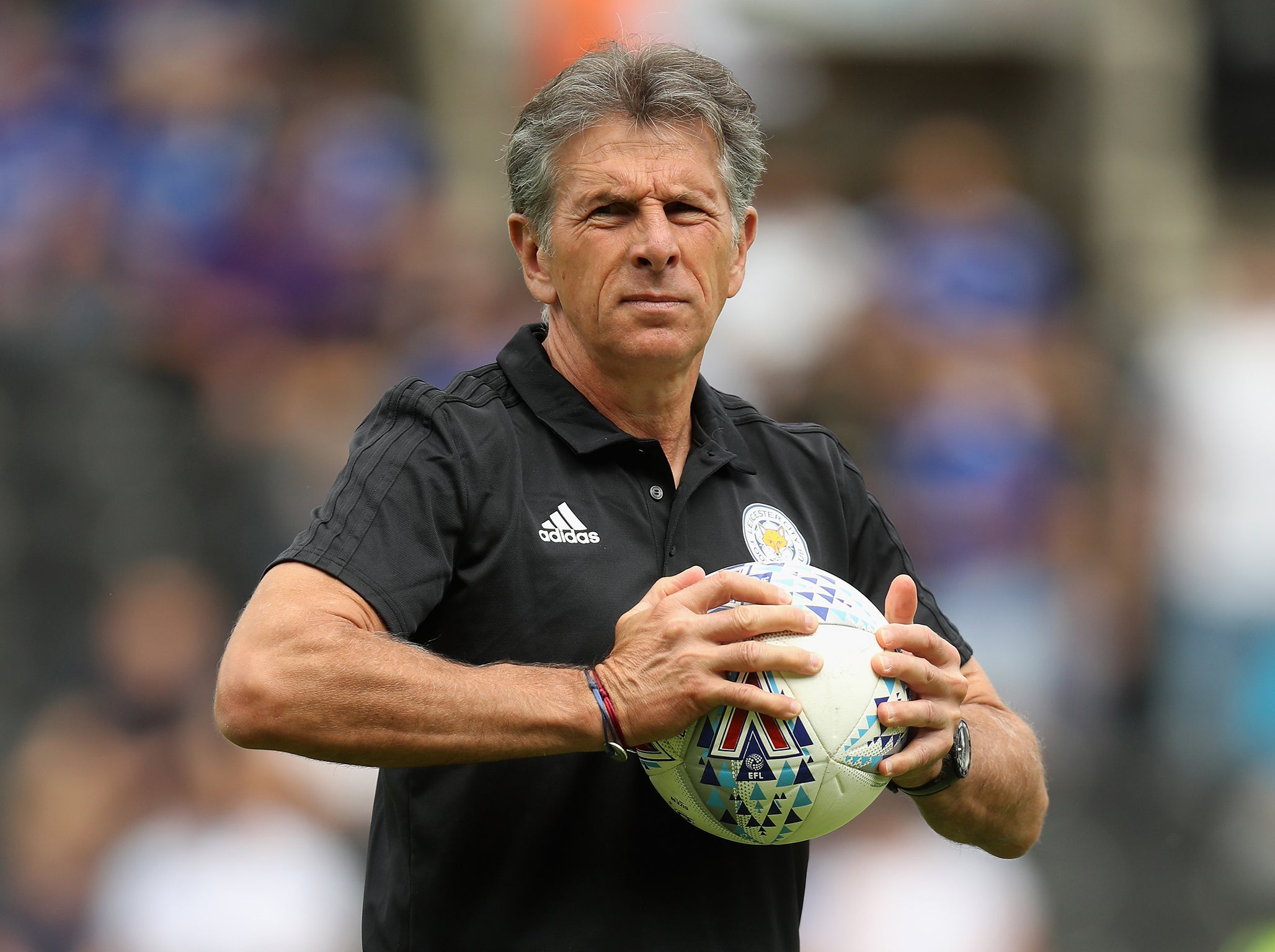 Thinking of the victims: Leicester City manager Claude Puel