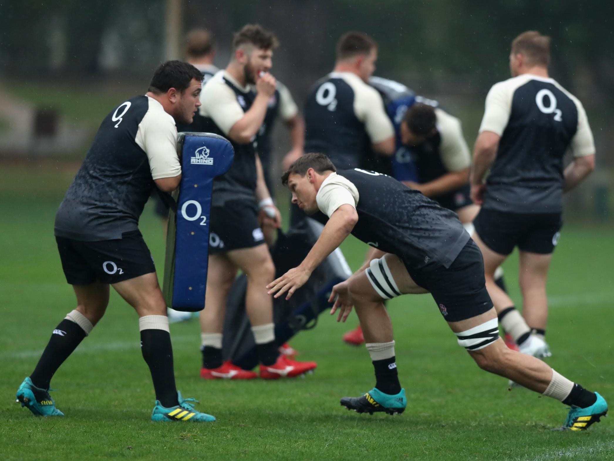 Michael Rhodes in training during England’s warm-weather camp