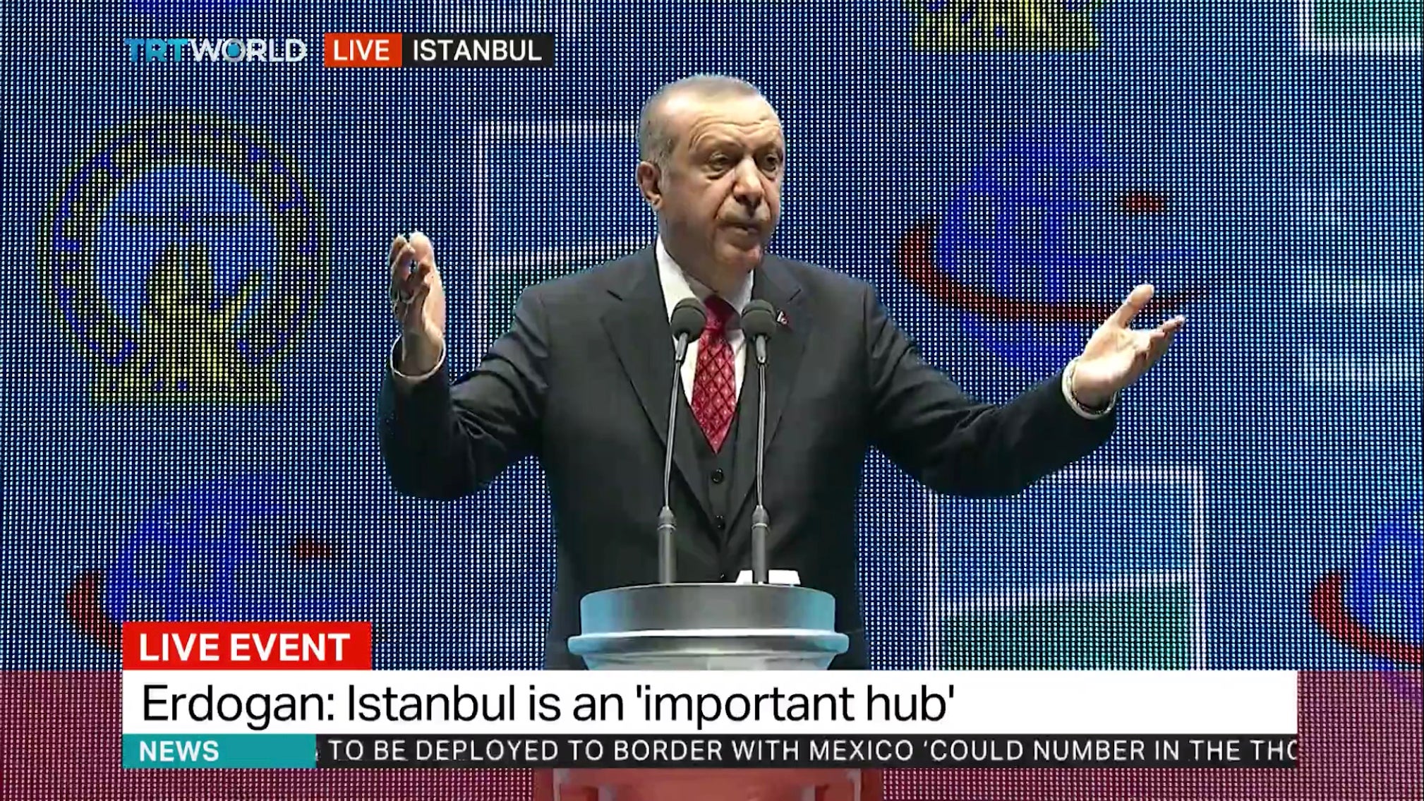 Turkish President Recep Tayyip Erdogan inaugurates Istanbul Airport.