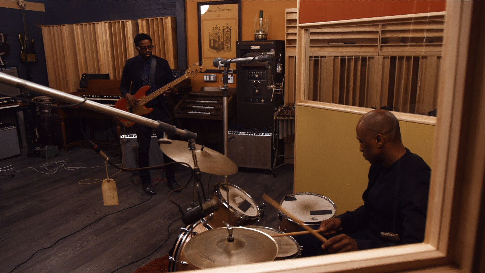 Adrian and Ali in the studio