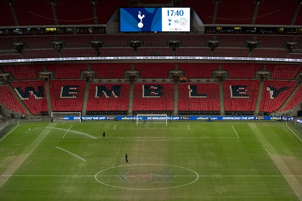 Wembley’s pitch visibly wore the effects of Sunday’s NFL game